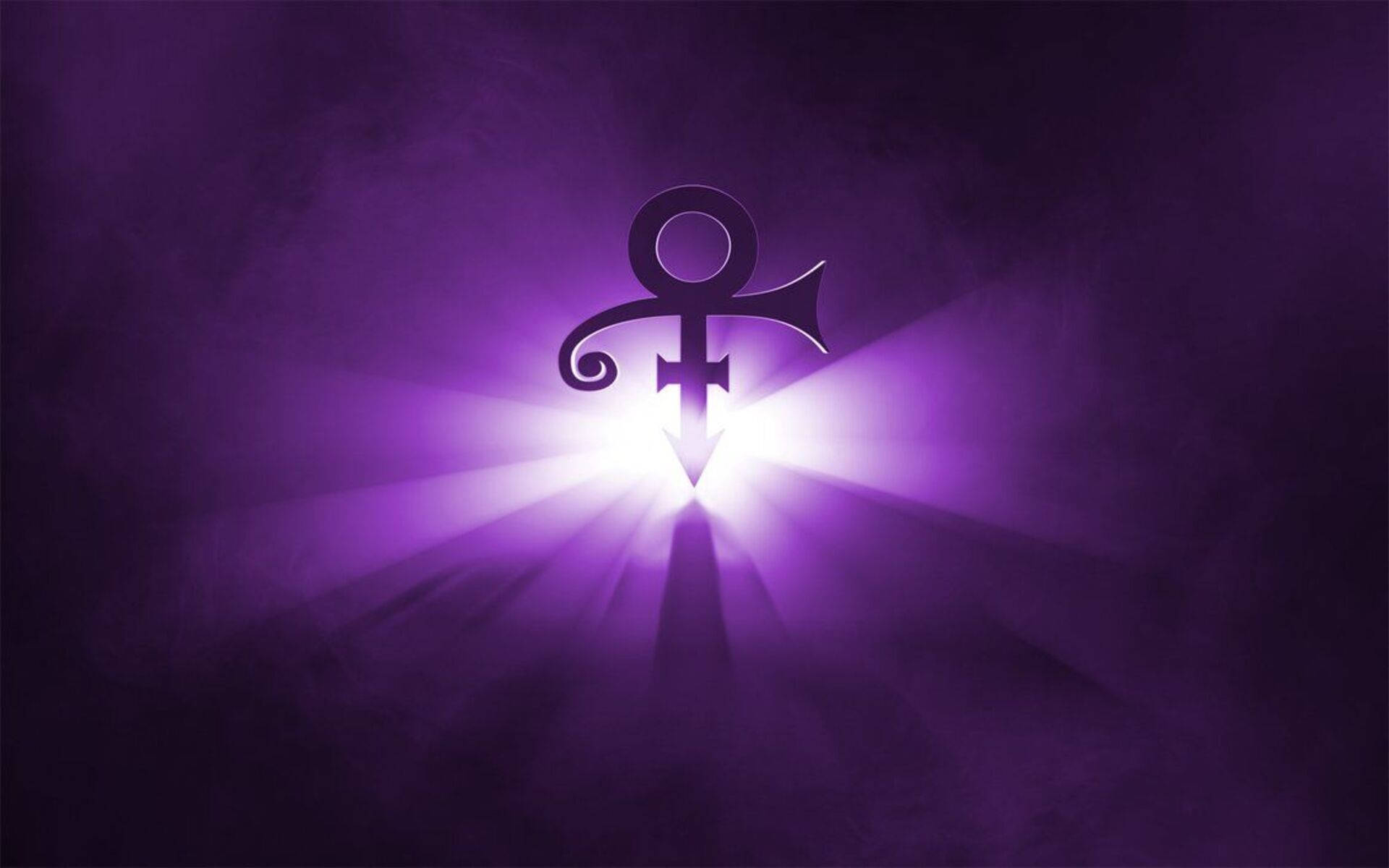 glowing prince symbol, purple, bright light, Full HD Desktop Wallpaper