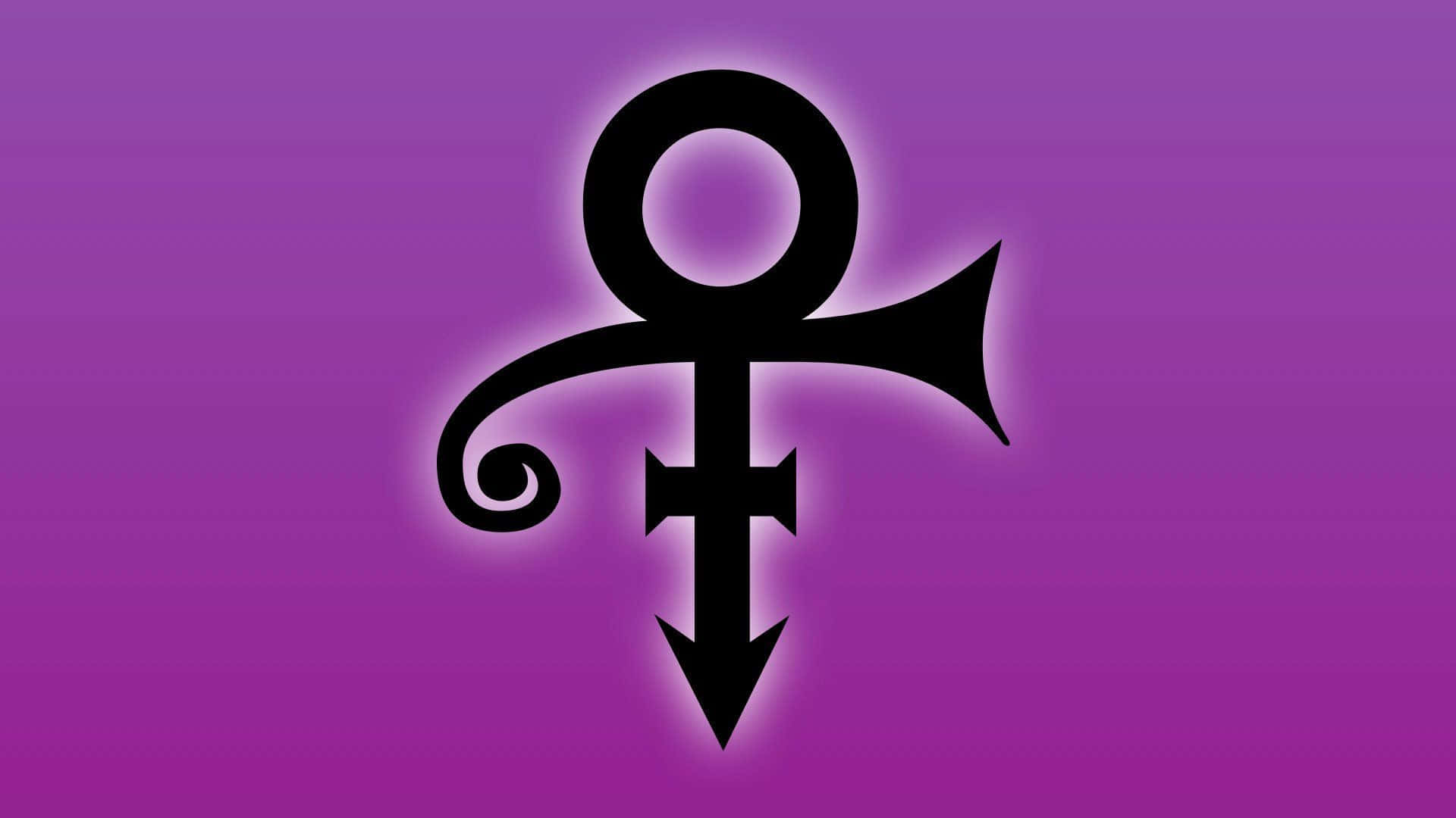 Prince Symbol, black cross, swirls, Full HD Desktop Wallpaper