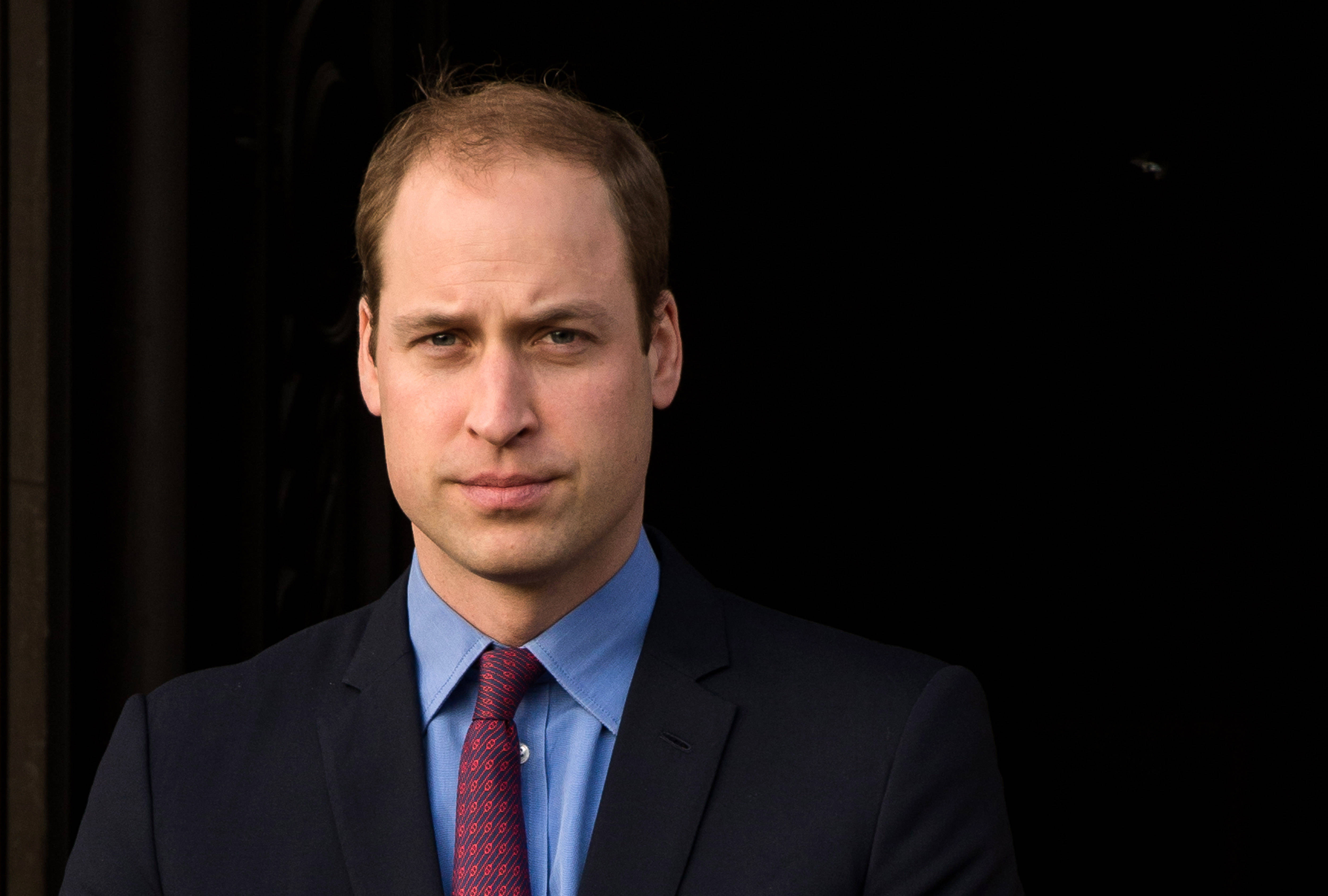 Prince William, dark suit, red patterned tie, 4K Desktop Wallpaper
