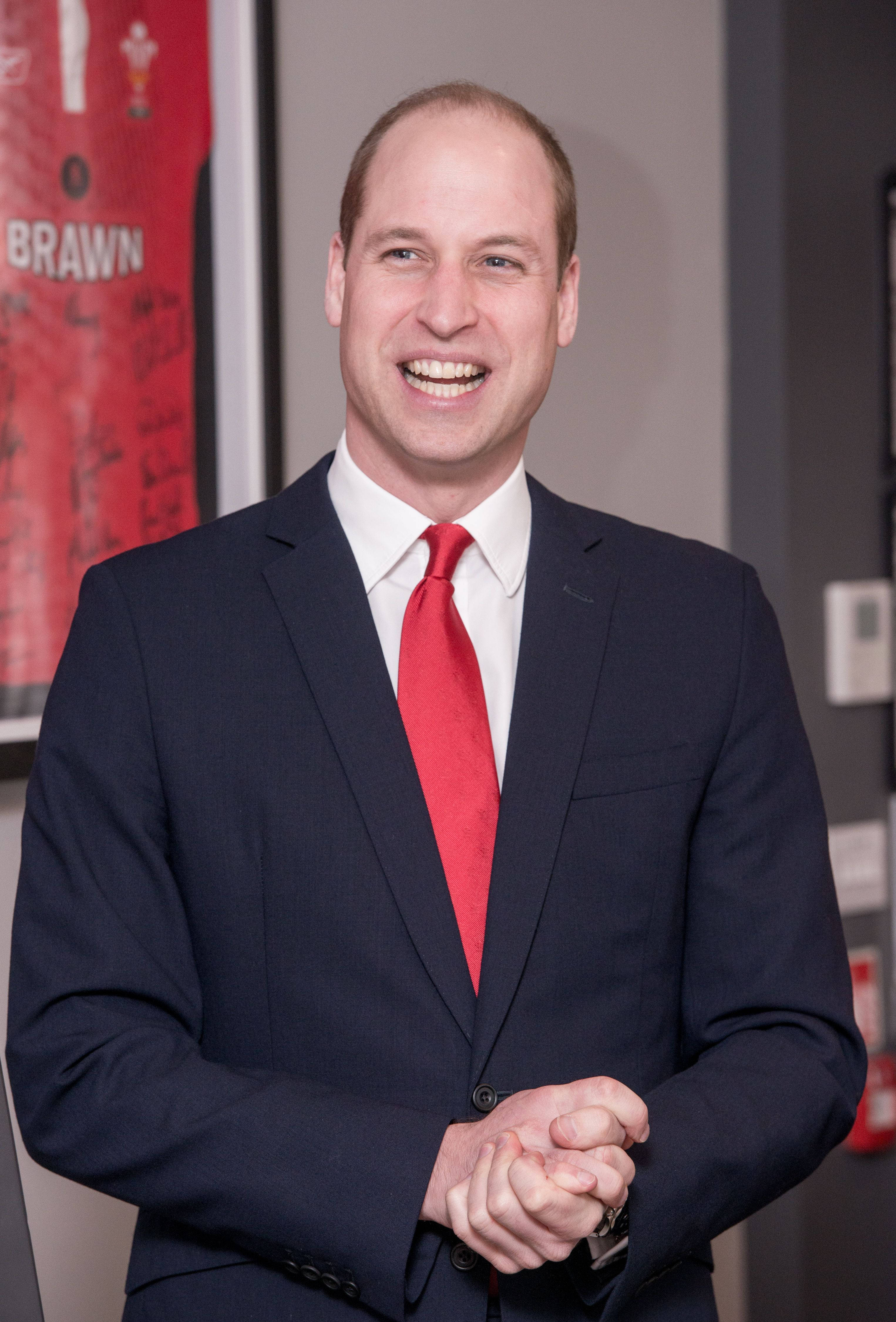Prince William, dark suit, red tie, 4K Phone Wallpaper
