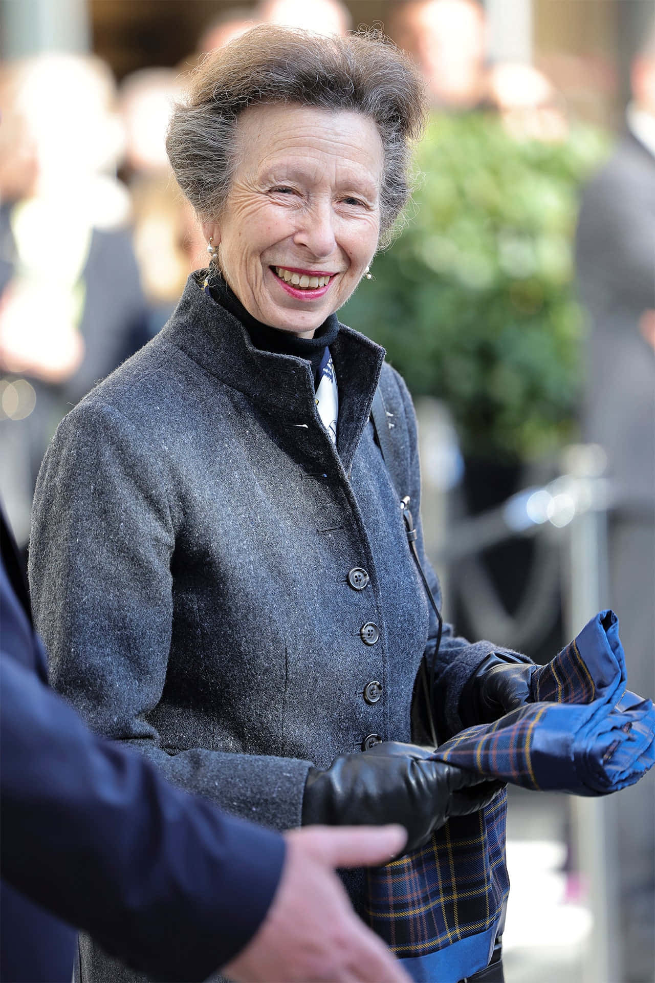 Princess Anne, grey coat, black gloves, Full HD Phone Wallpaper