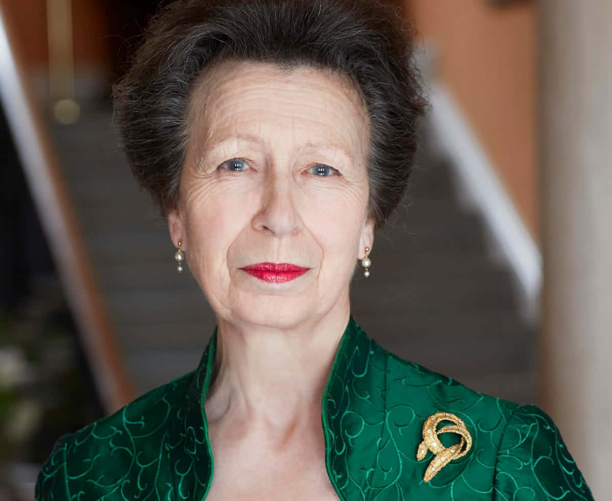 Princess Anne, emerald green embroidered jacket, gold brooch, SD Desktop Wallpaper