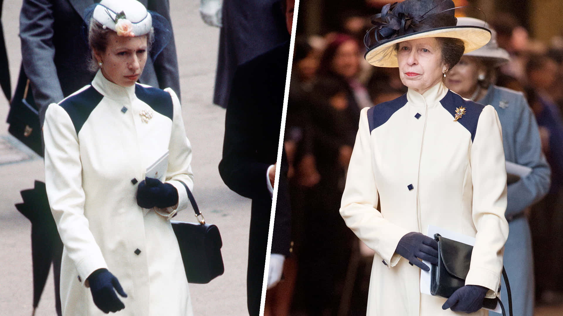 Princess Anne, cream coat, navy coat, Full HD Desktop Wallpaper