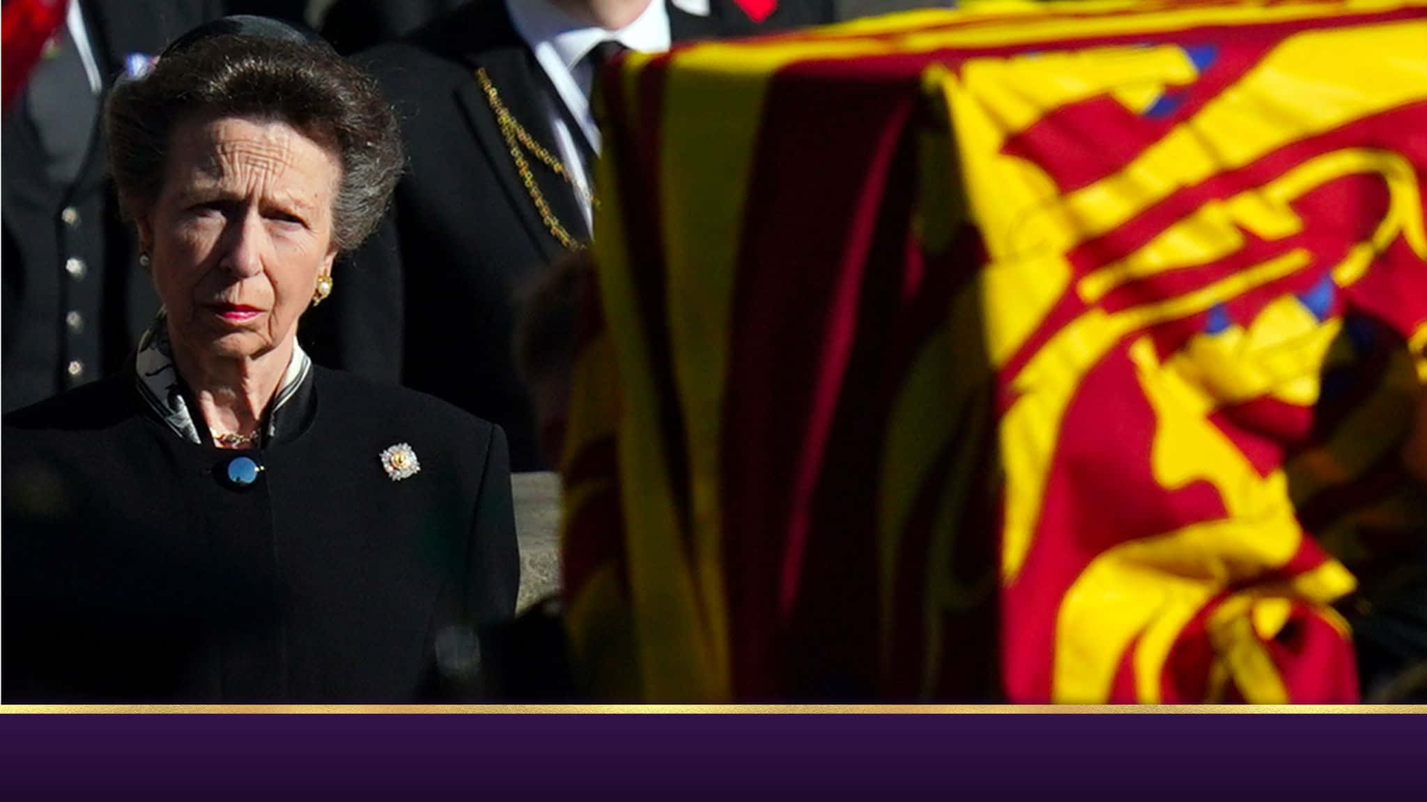 Princess Anne, mother's coffin, formal black attire, Full HD Desktop Wallpaper