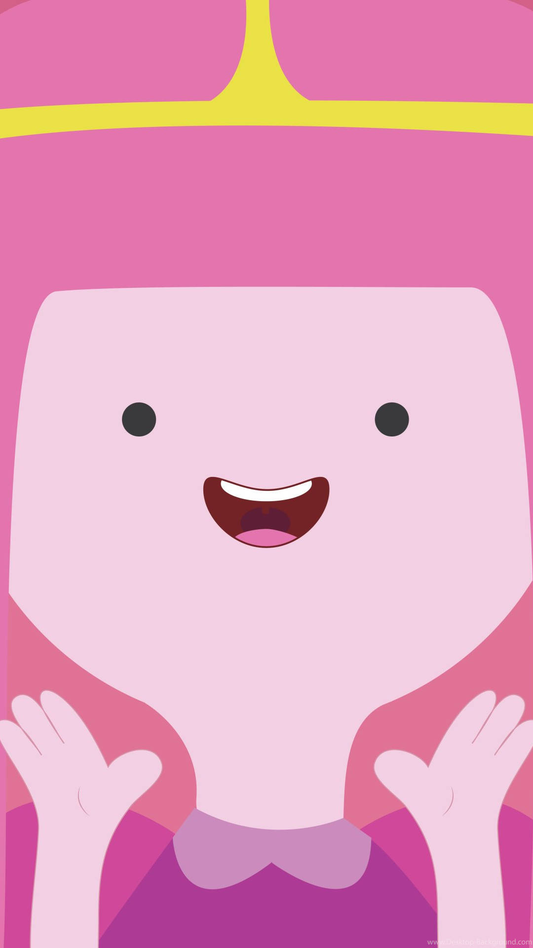 Princess Bubblegum, pink cartoon character, wide smile, Full HD Phone Wallpaper