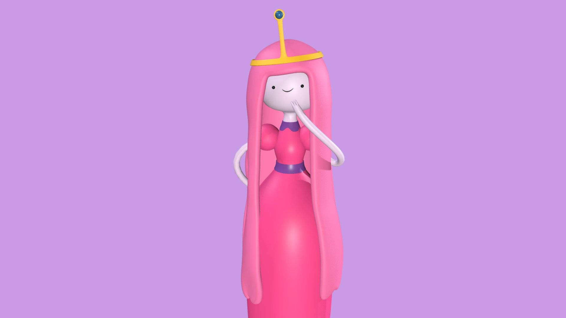 Princess Bubblegum, 3D, lavender, Full HD Desktop Wallpaper