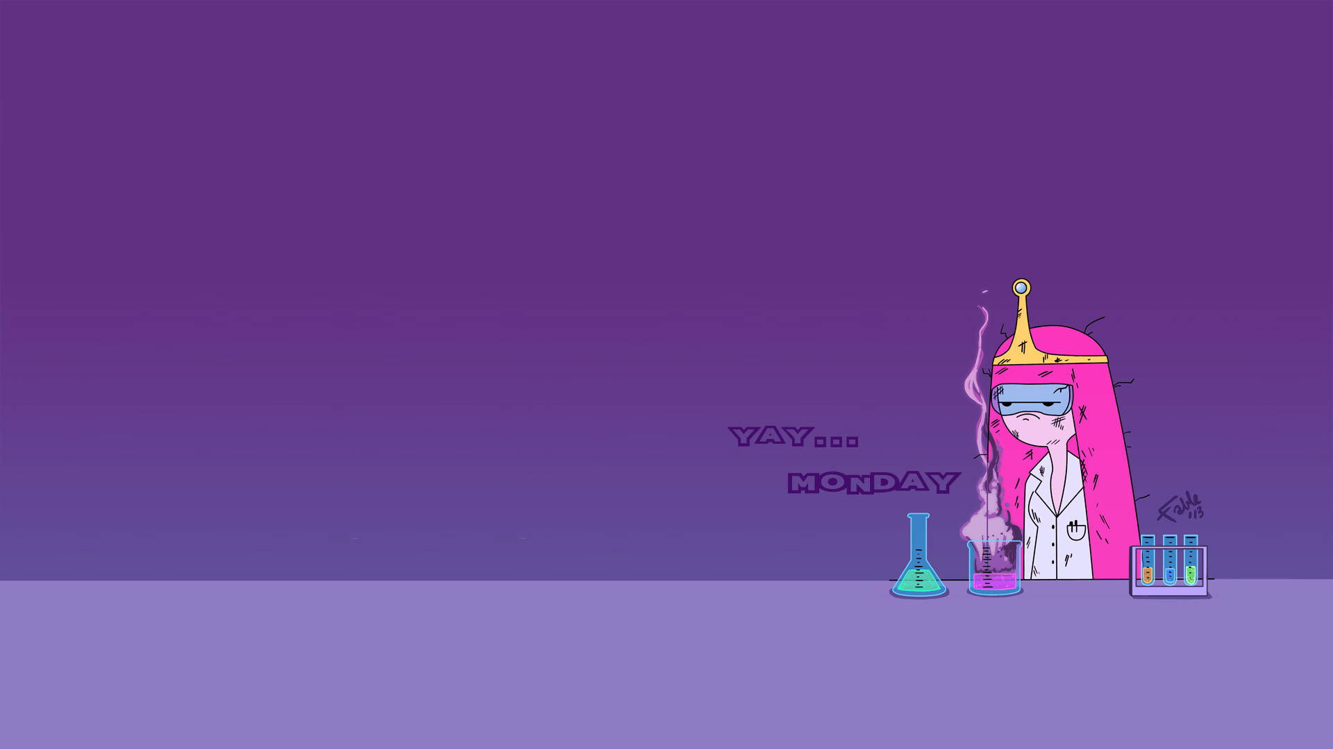 Princess Bubblegum, pink-haired, lab coat, Full HD Desktop Wallpaper