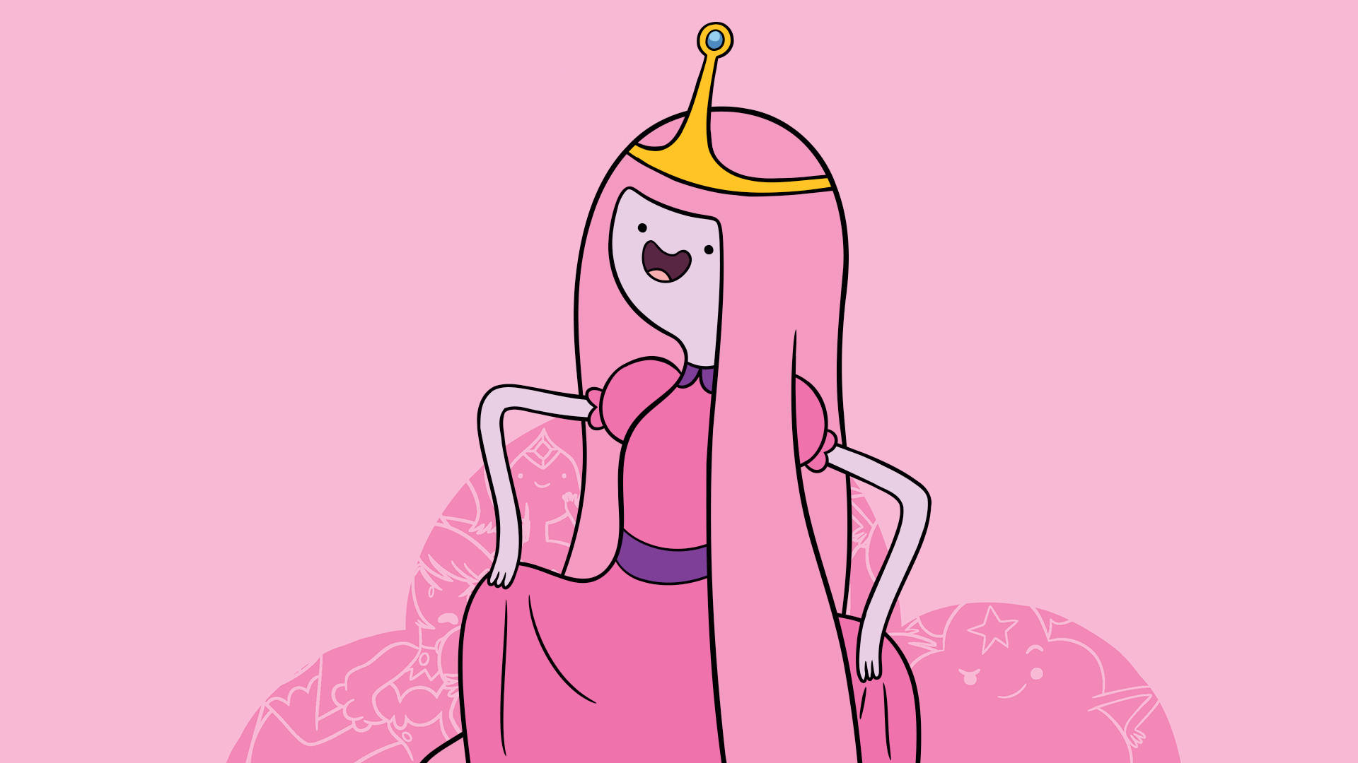 Princess Bubblegum, baby pink, pink-haired, Full HD Desktop Wallpaper