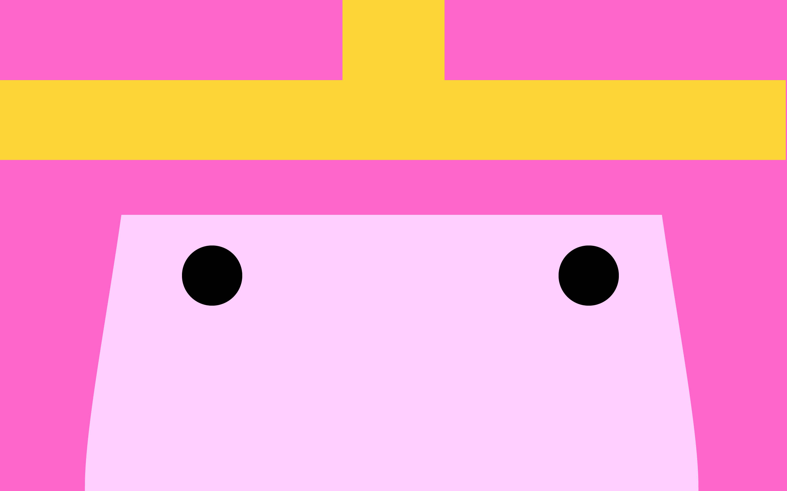 Princess Bubblegum, minimalist art, black eyes, 2K Desktop Wallpaper