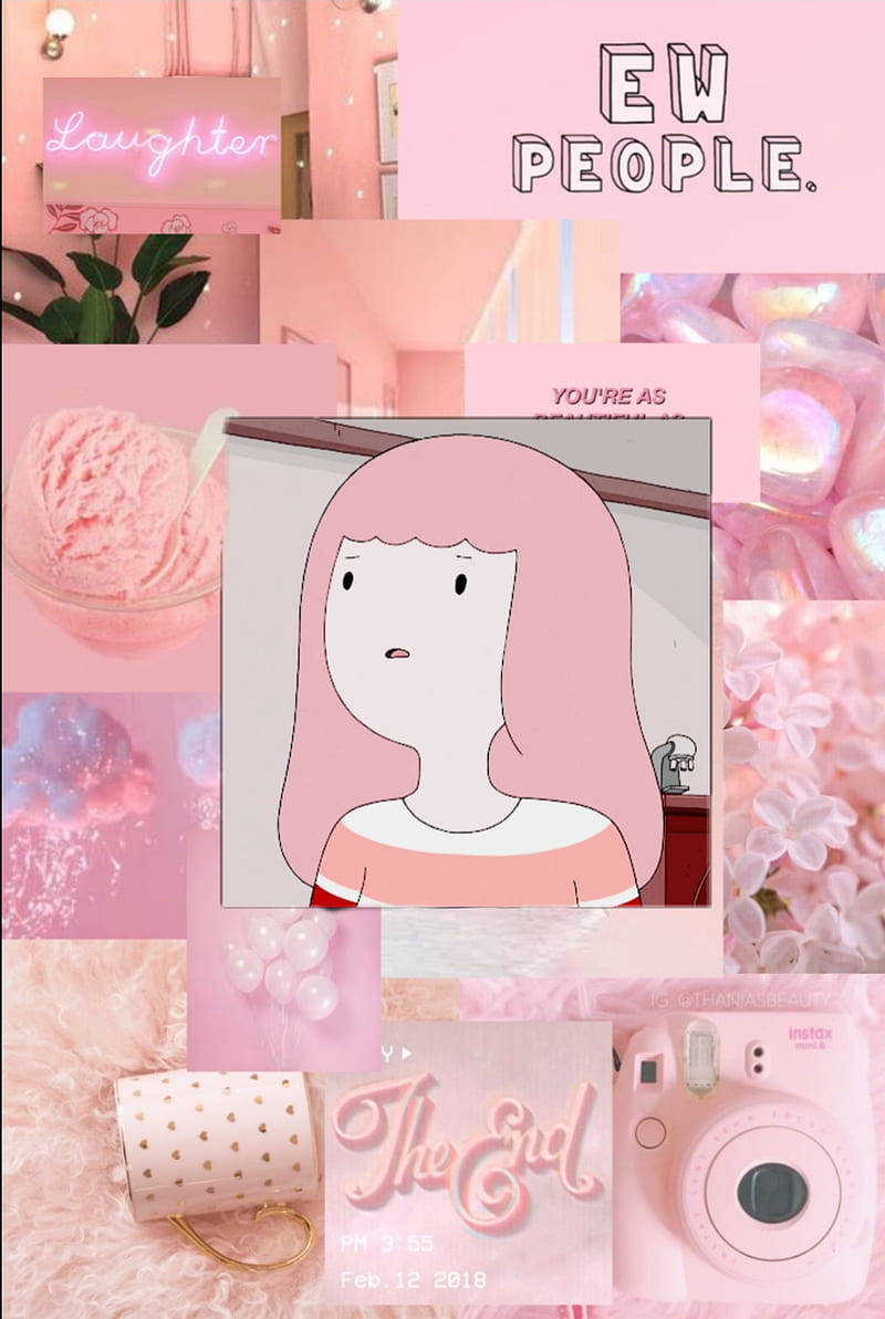 Princess Bubblegum, pastel pink, cartoon girl, SD Phone Wallpaper