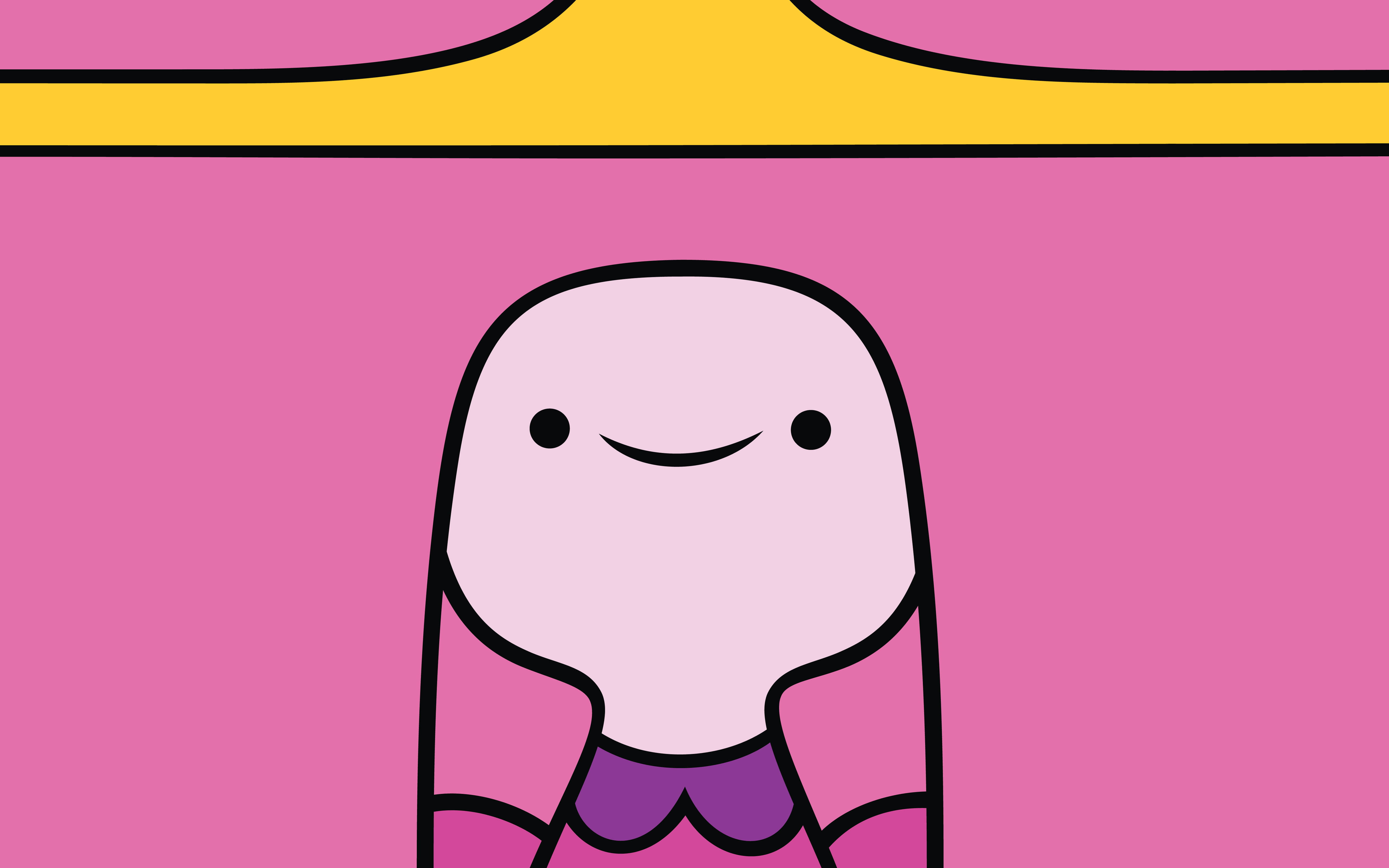 Princess Bubblegum, pink body, purple collar, 5K Desktop Wallpaper