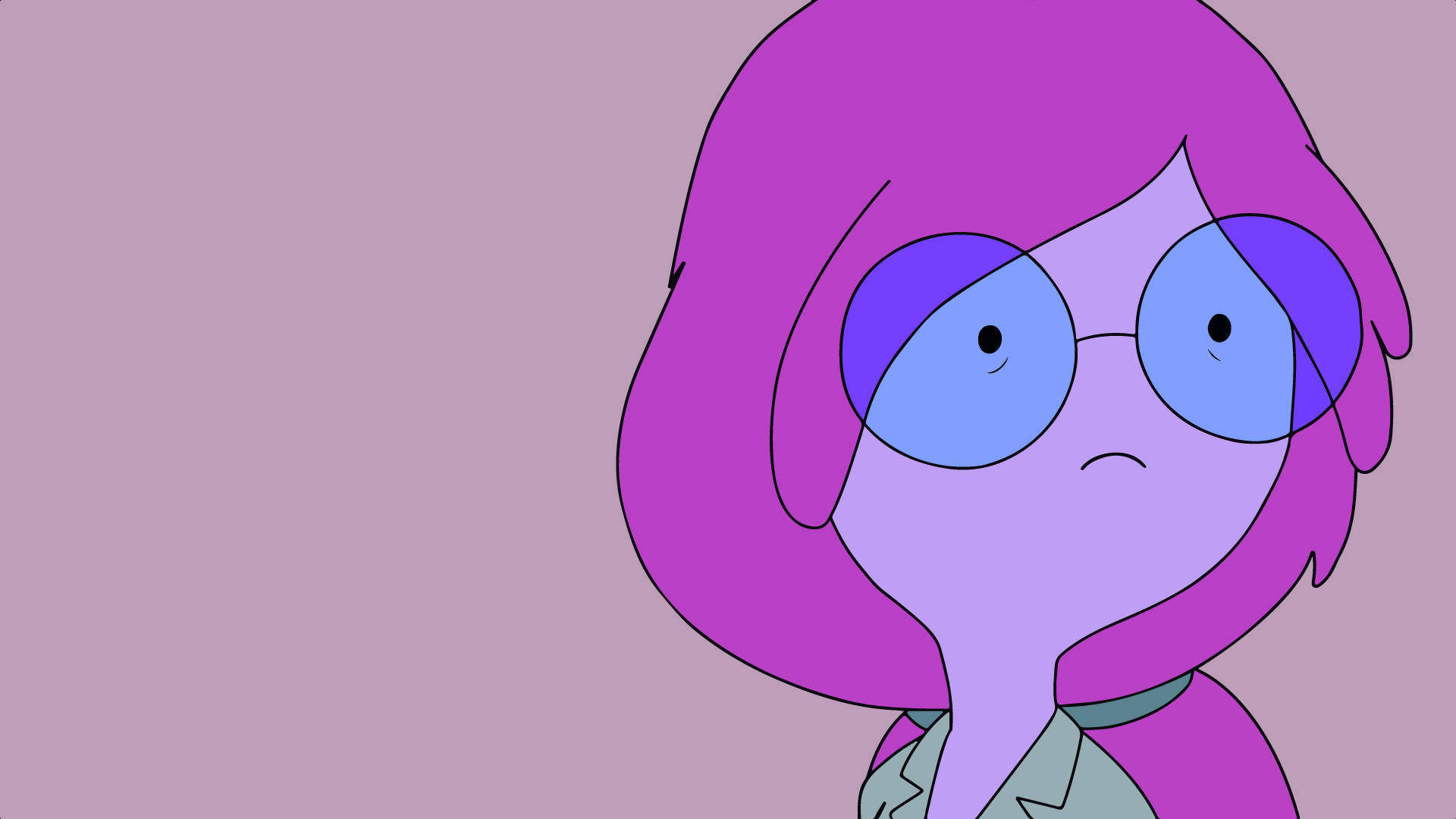 Princess Bubblegum, purple hair, blue glasses, Full HD Desktop Wallpaper
