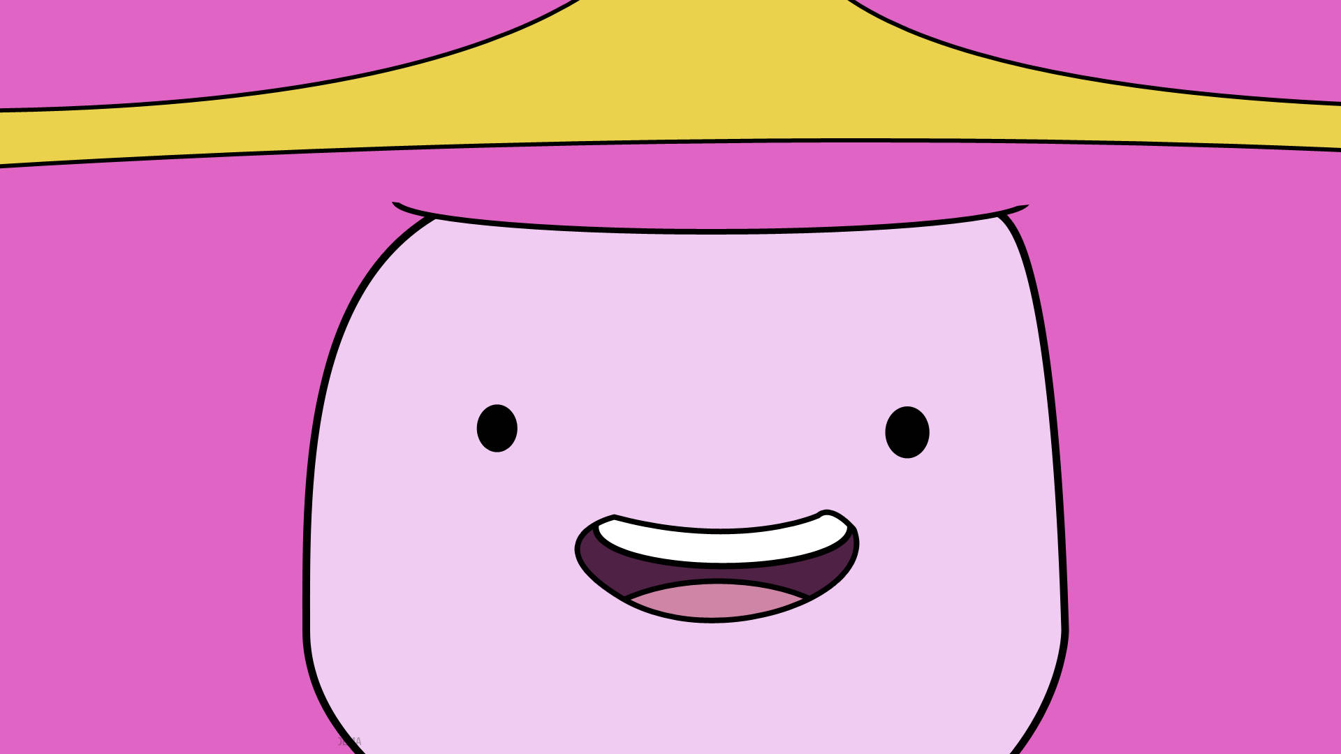 Princess Bubblegum, smiley face, pink cartoon character, Full HD Desktop Wallpaper