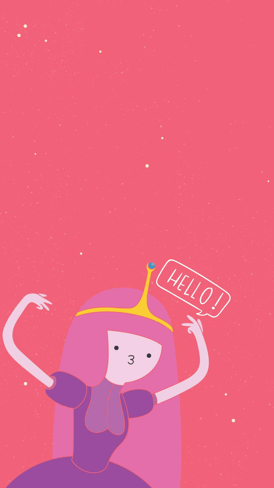 Princess Bubblegum, pink hair, yellow crown, Full HD Phone Wallpaper