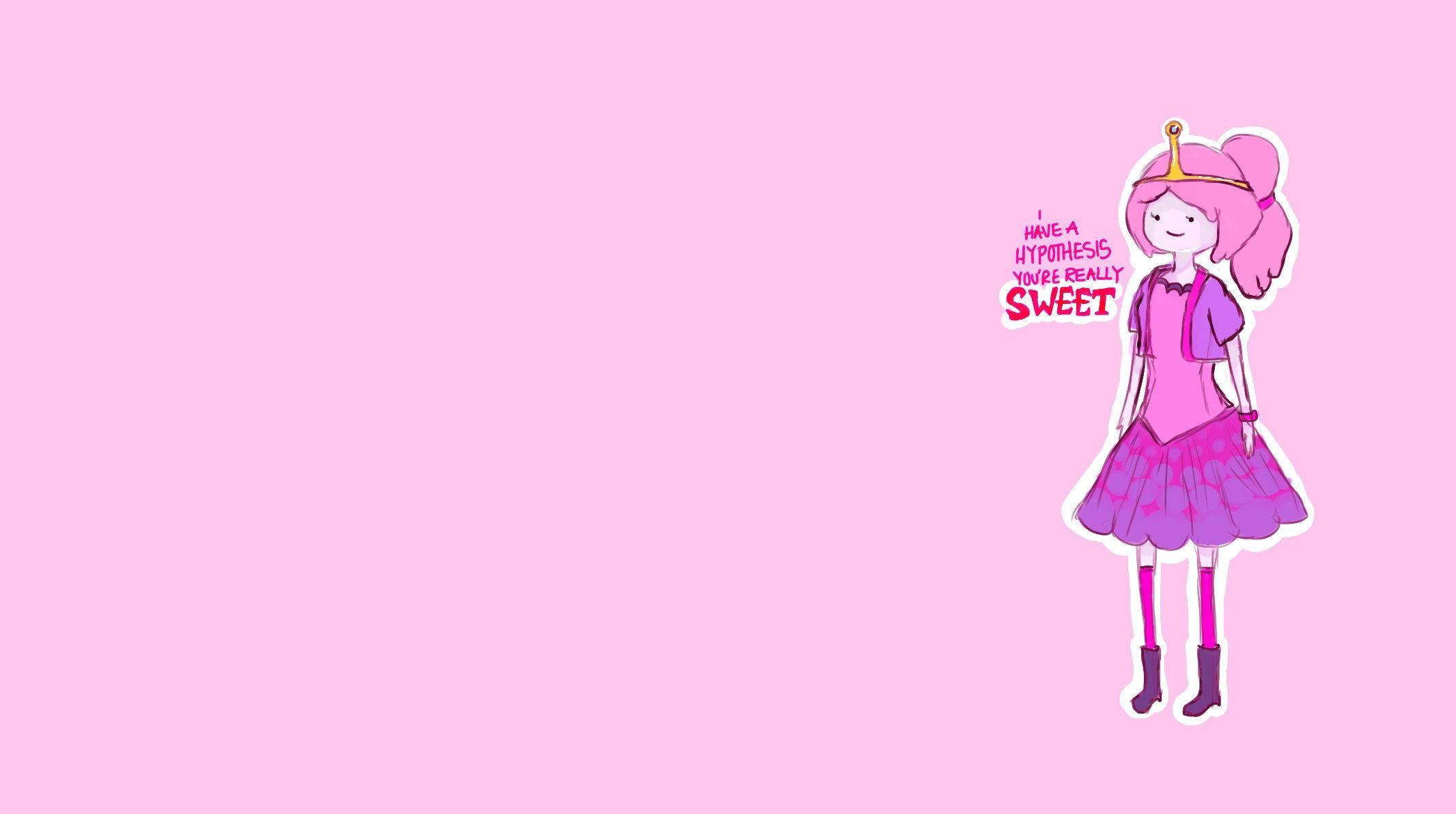 Princess Bubblegum, pastel pink, pink hair, Full HD Desktop Wallpaper