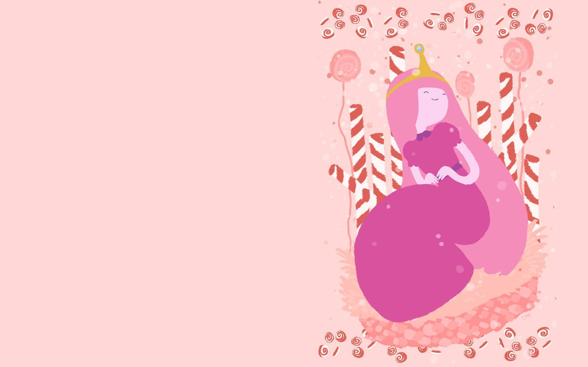 Princess Bubblegum, candy cane, lollipops, Full HD Desktop Wallpaper