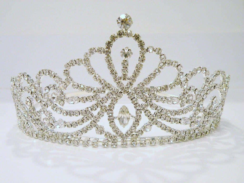 Princess Crown, silver tiara, clear crystals, SD Desktop Wallpaper