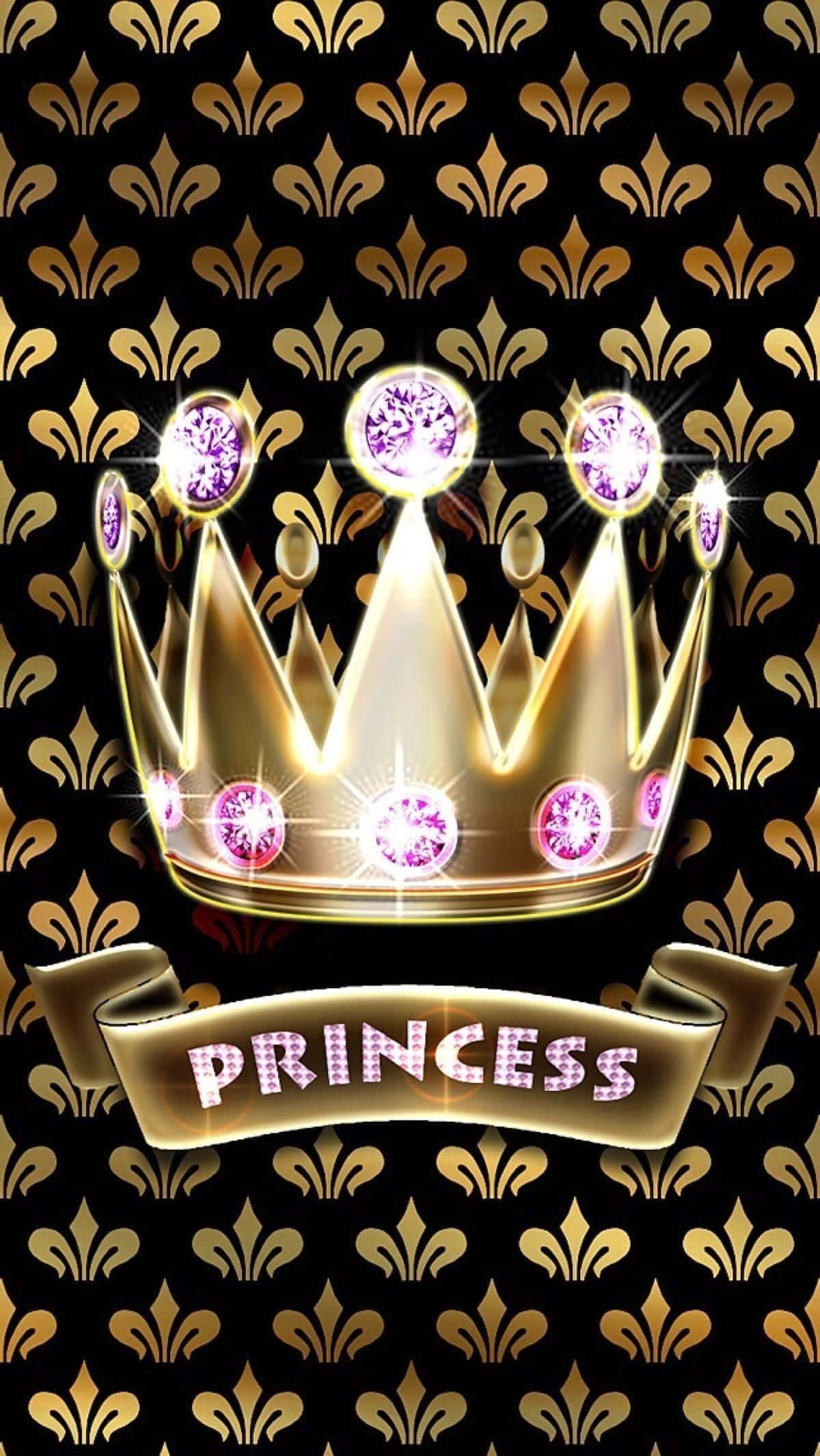 Princess Crown, gold crown, purple jewels, Full HD Phone Wallpaper
