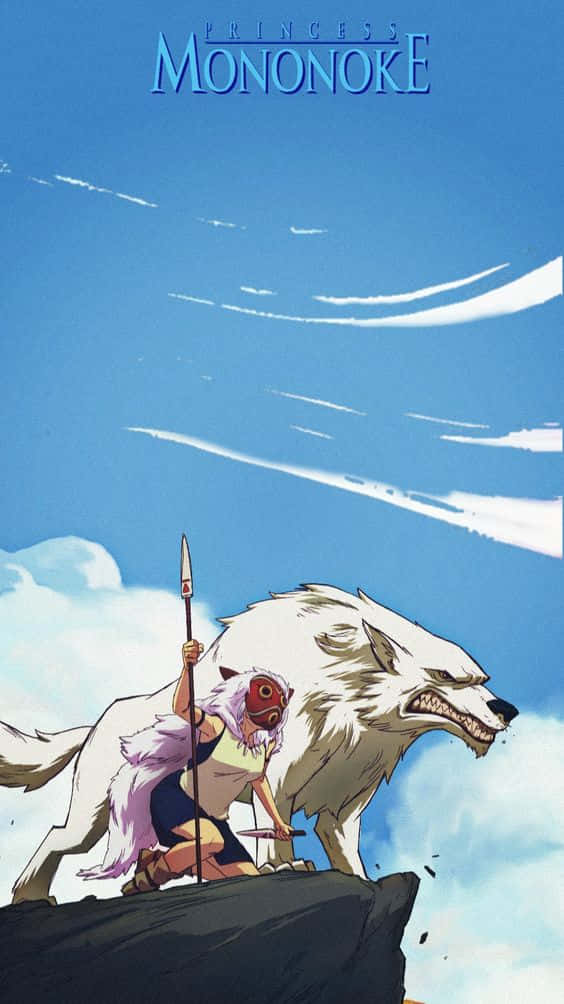 Princess Mononoke, Studio Ghibli, red mask, SD Phone Wallpaper