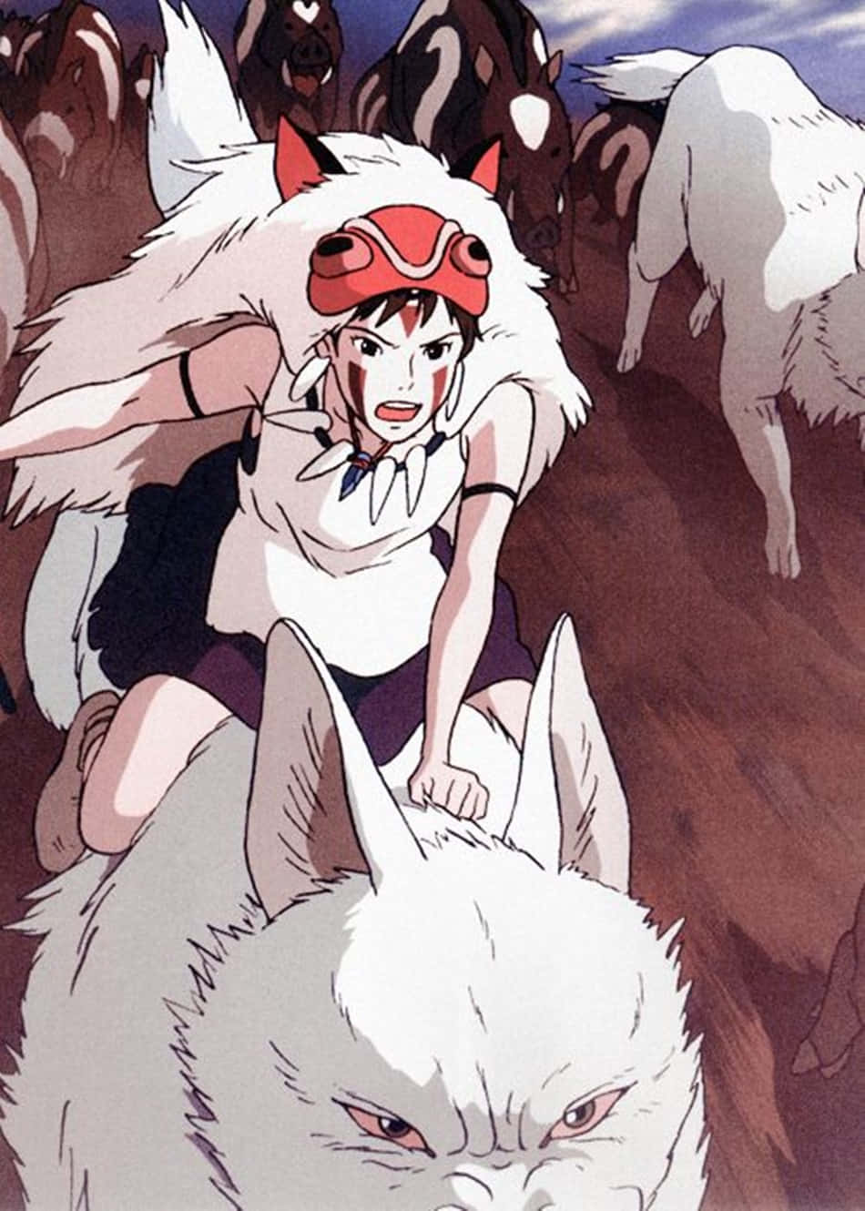 Princess Mononoke, Studio Ghibli, red headband, HD Phone Wallpaper
