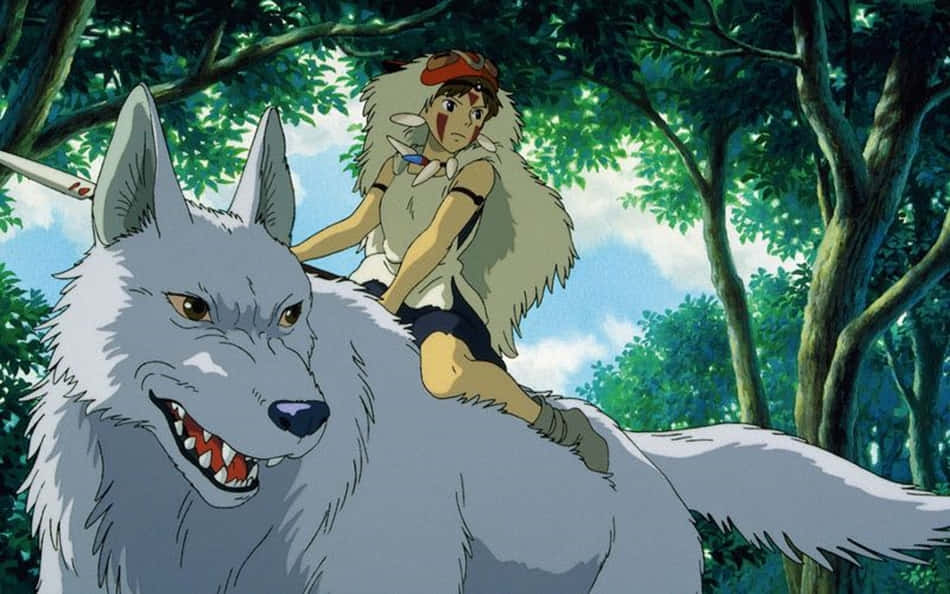 Princess Mononoke, Studio Ghibli, red headband, SD Desktop Wallpaper