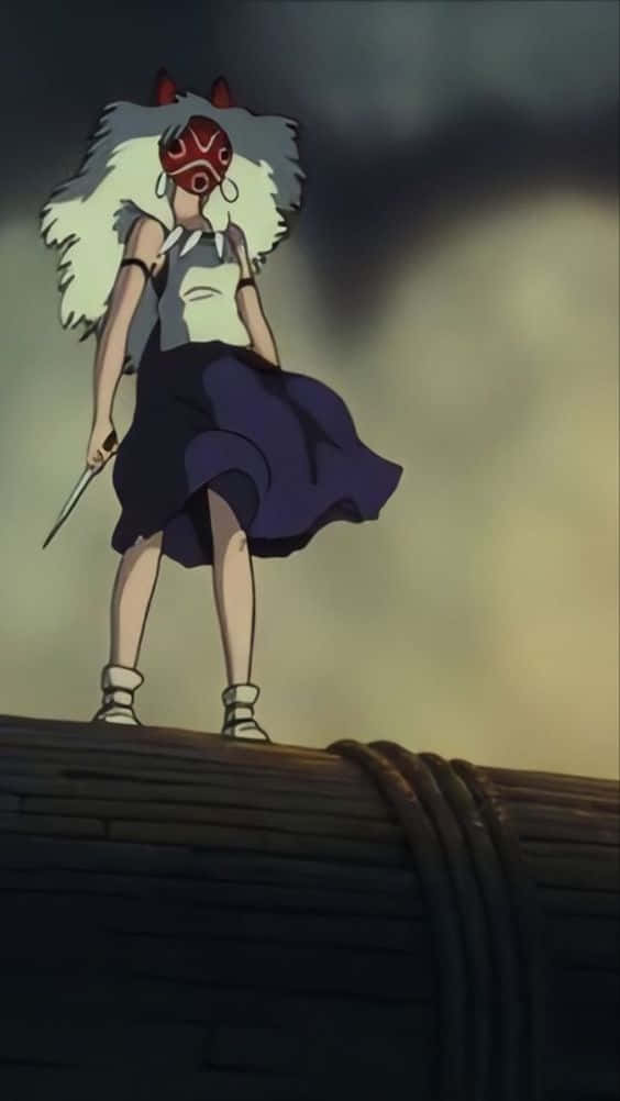 Princess Mononoke, Studio Ghibli, white fur, SD Phone Wallpaper