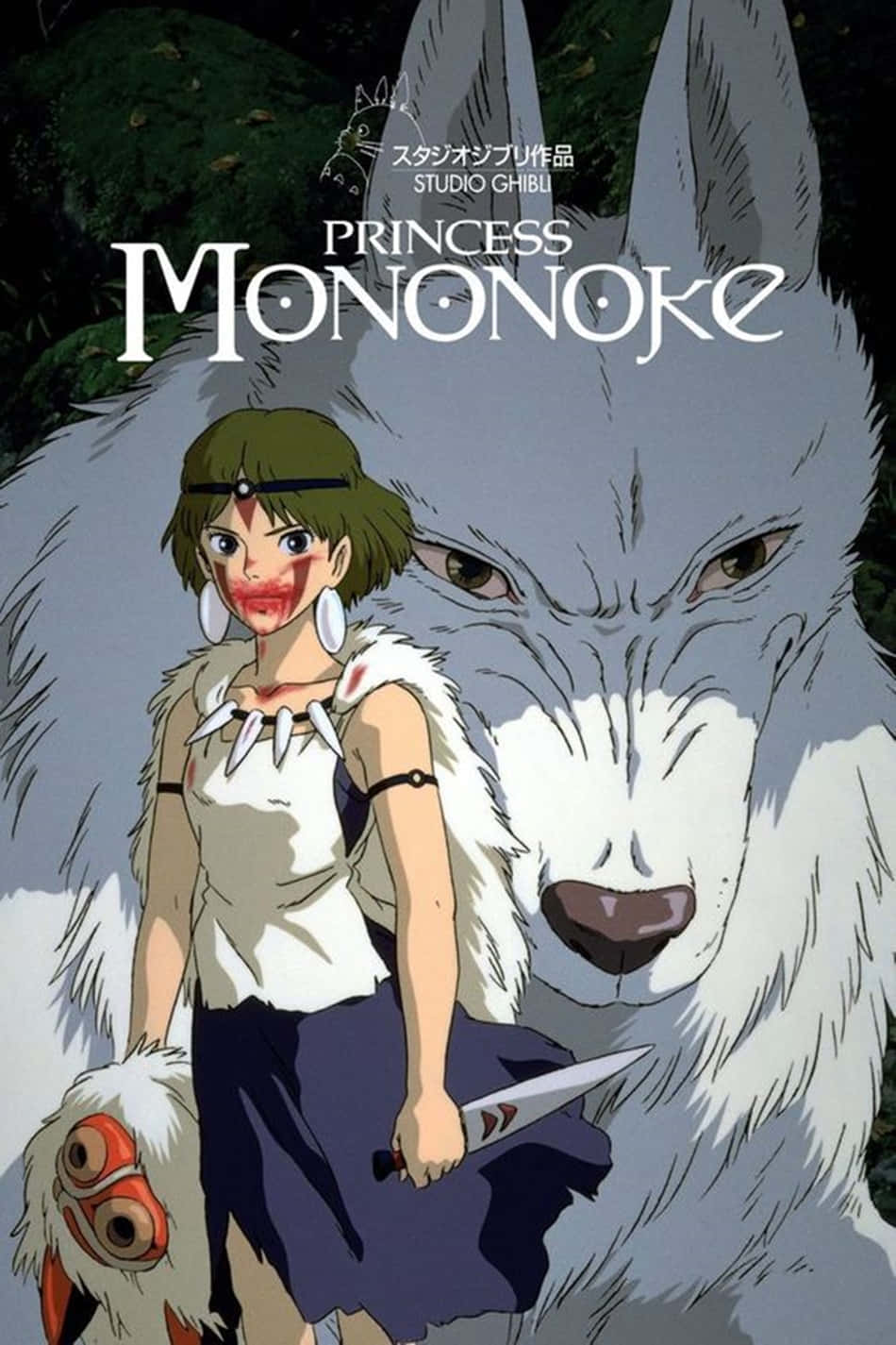 Princess Mononoke, Studio Ghibli, white wolf, HD Phone Wallpaper