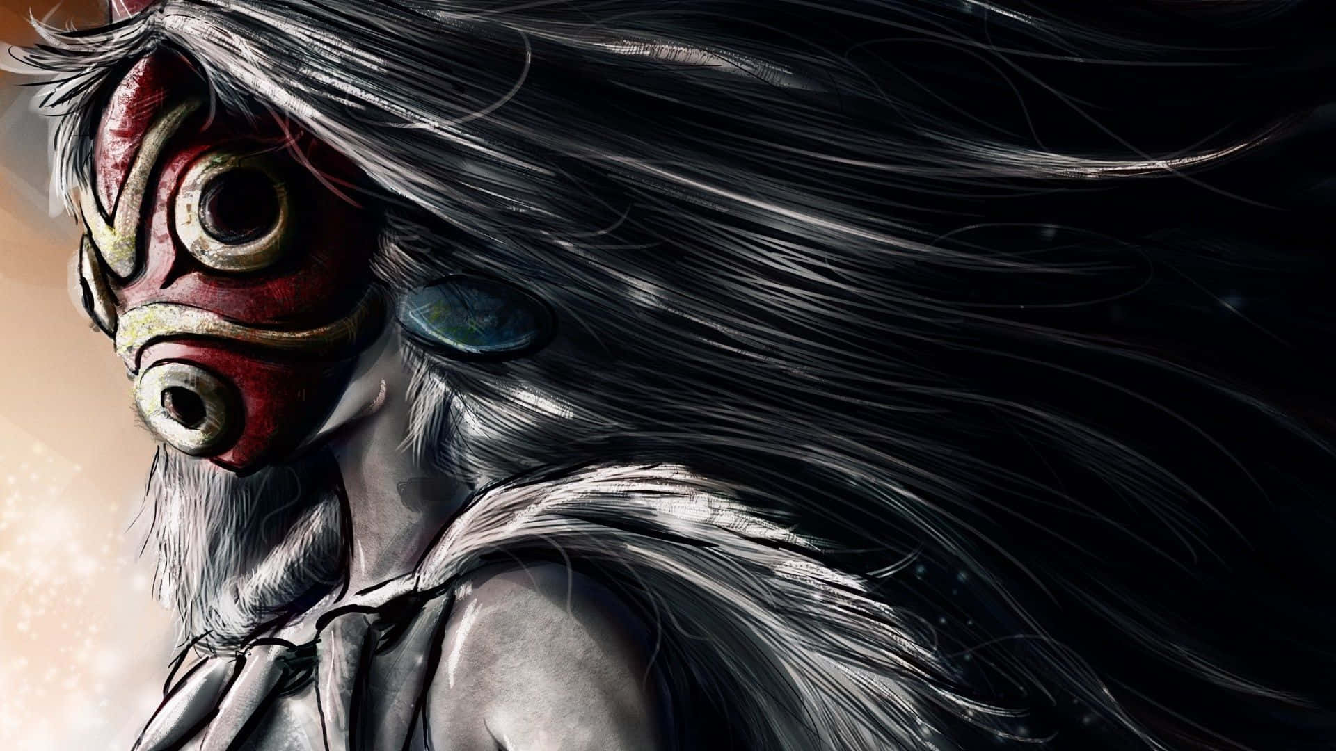 Princess Mononoke, Studio Ghibli, masked warrior, Full HD Desktop Wallpaper