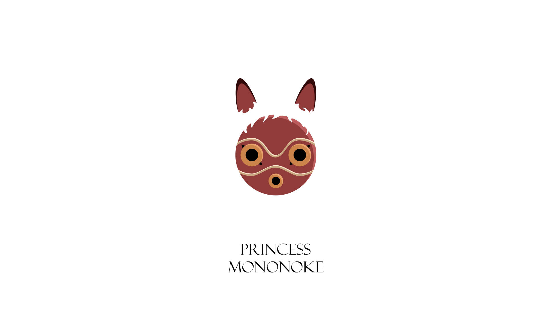 Princess Mononoke, red mask, three eyes, Full HD Desktop Wallpaper