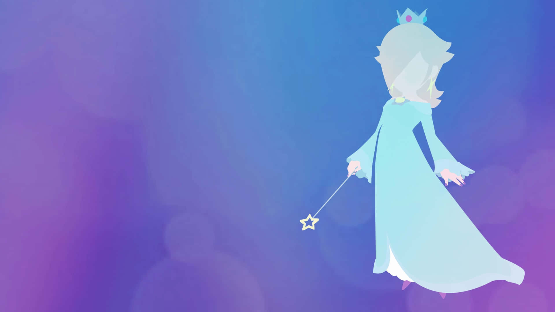 Princess Rosalina, blue gown, star-tipped wand, Full HD Desktop Wallpaper