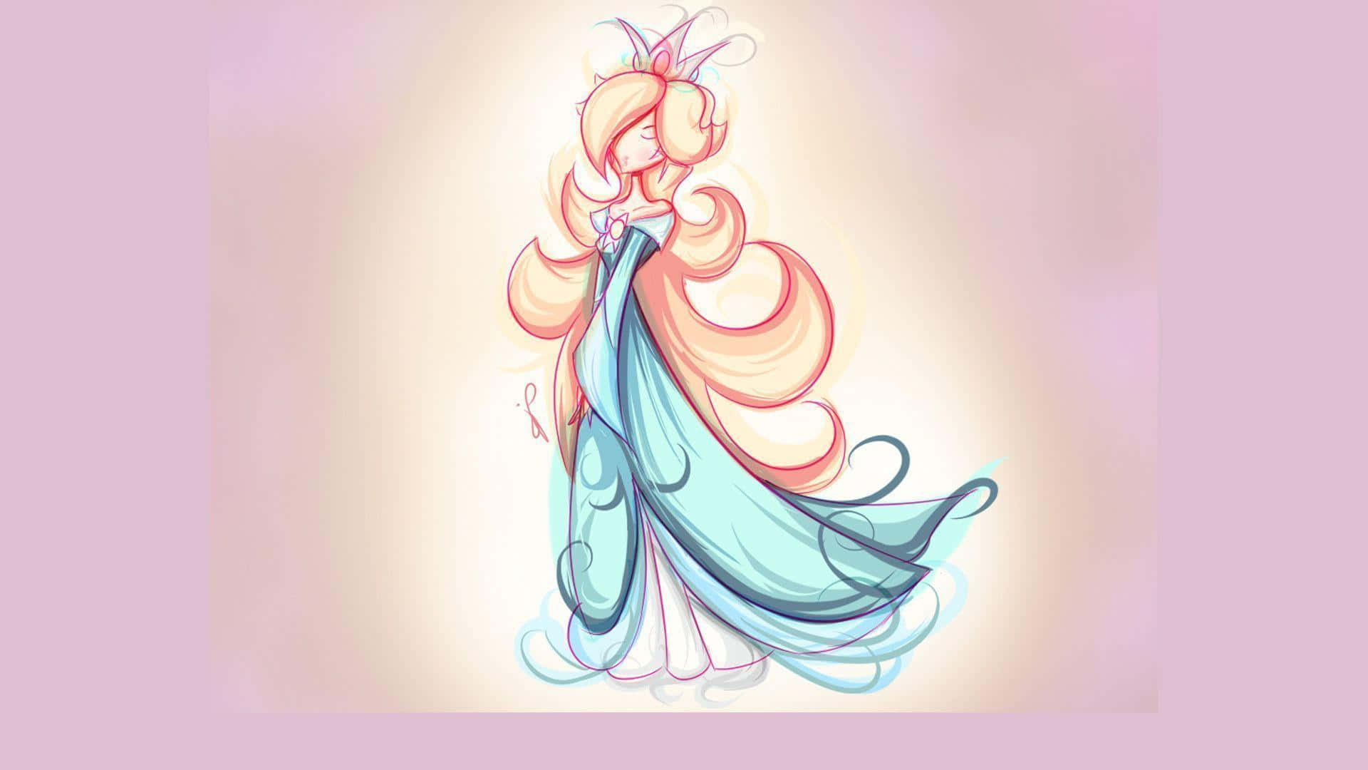 Princess Rosalina, peach hair, blue gown, Full HD Desktop Wallpaper