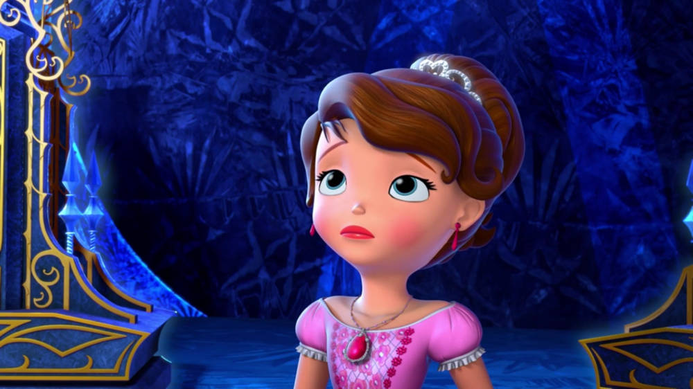 Princess Sofia, pink gown, royal blue crystal chamber, SD Desktop Wallpaper