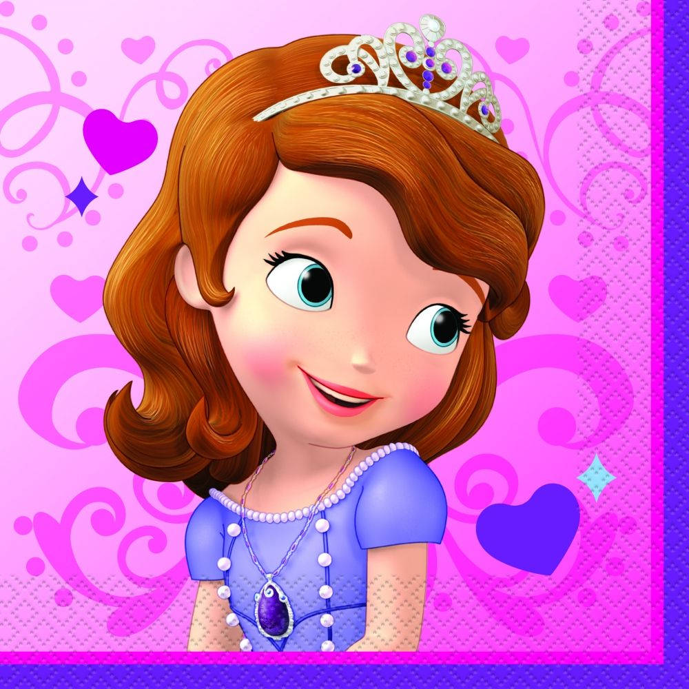 Princess Sofia, radiant purple gown, jeweled tiara, SD Desktop Wallpaper