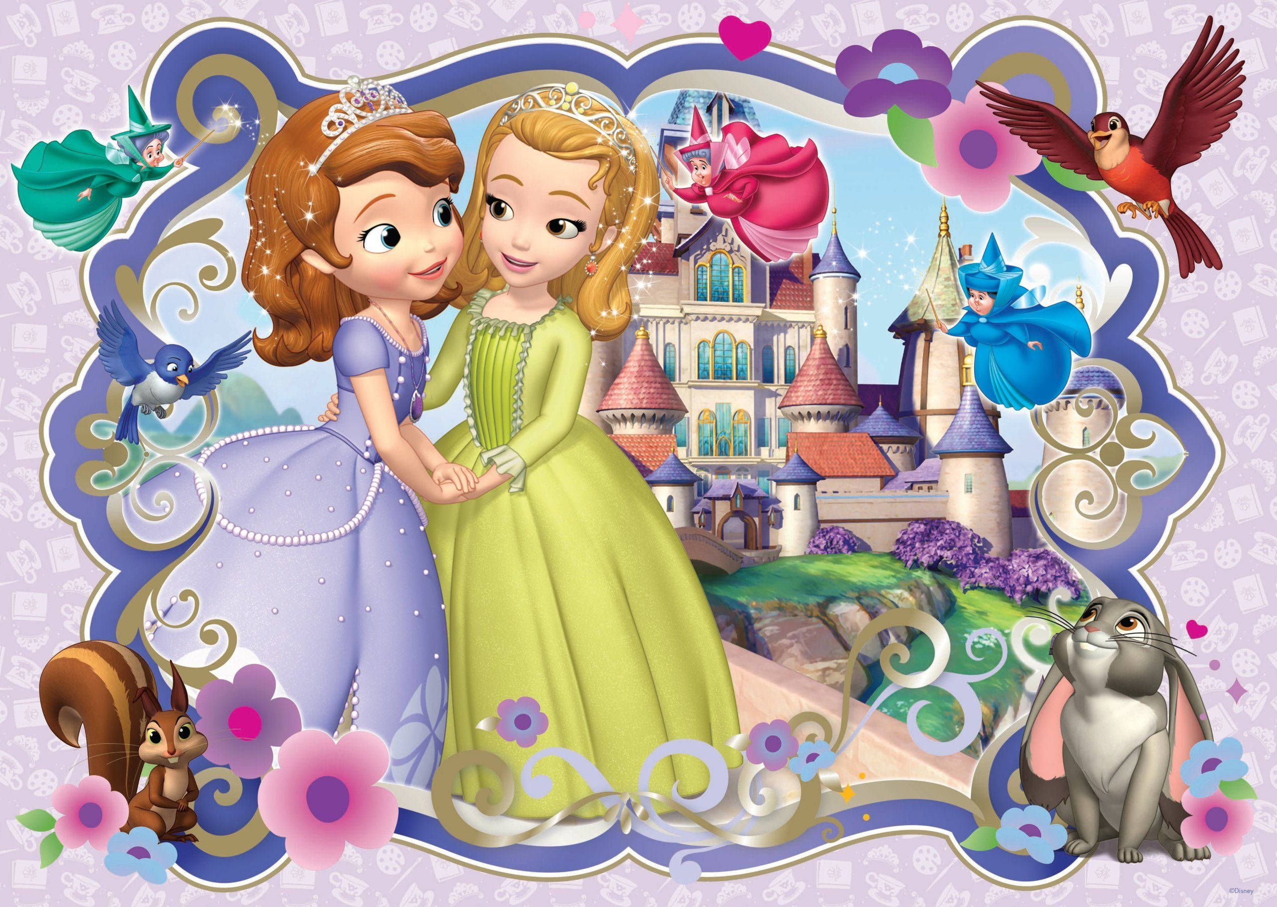 Princess Sofia, Amber, castle, 2K Desktop Wallpaper