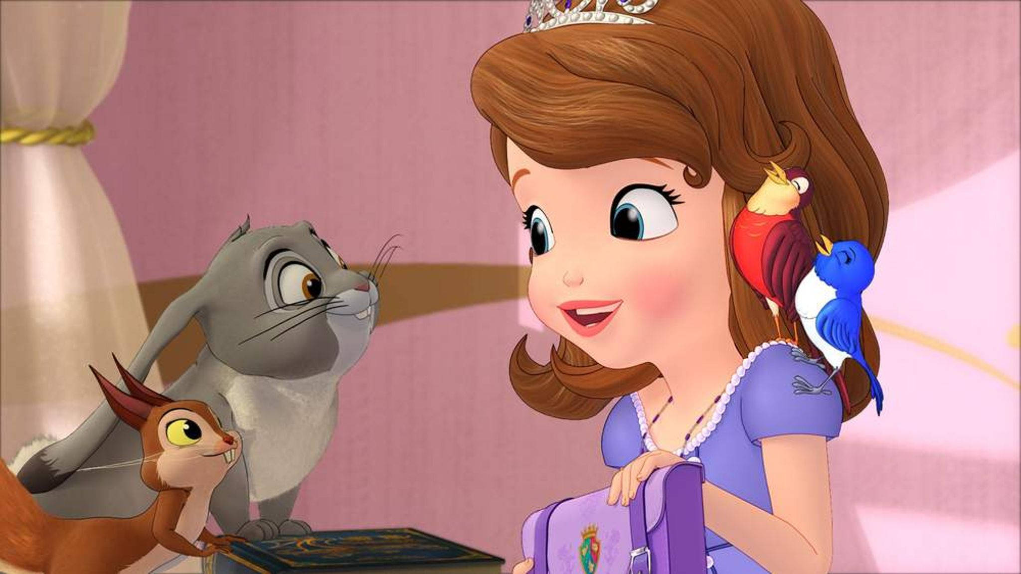 Princess Sofia, friends, small animals, Full HD Desktop Wallpaper