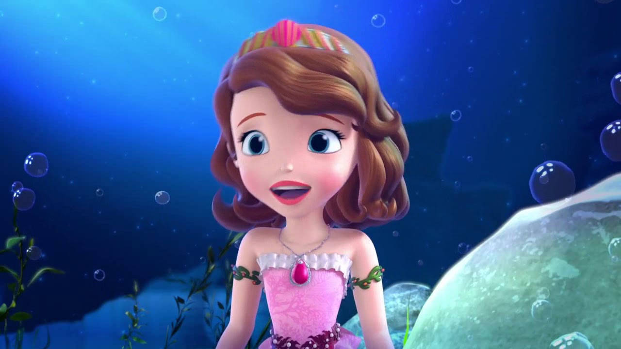 Princess Sofia, pink dress, underwater, HD Desktop Wallpaper