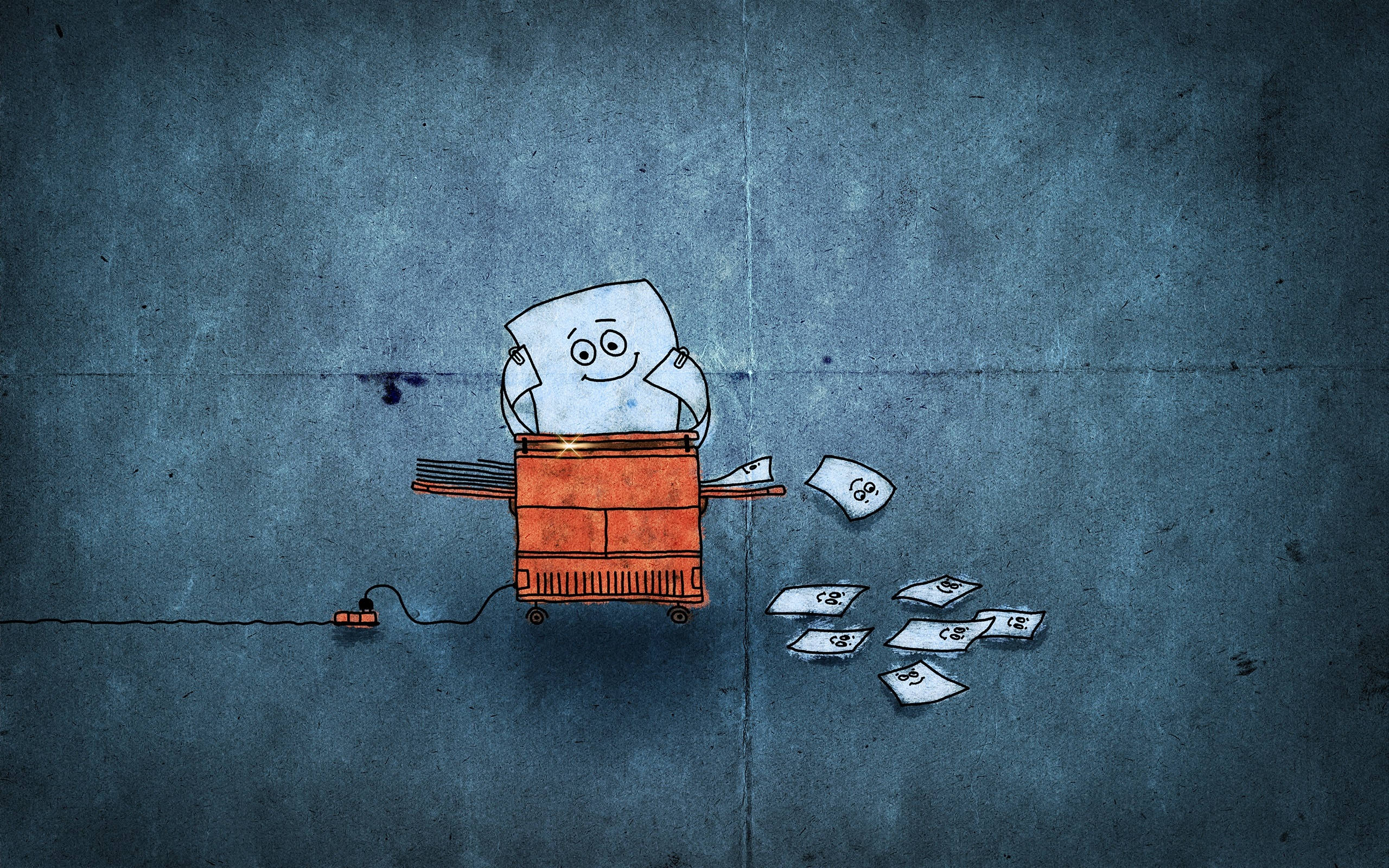 red printer, dollar bills, textured blue wall, 2K Desktop Wallpaper