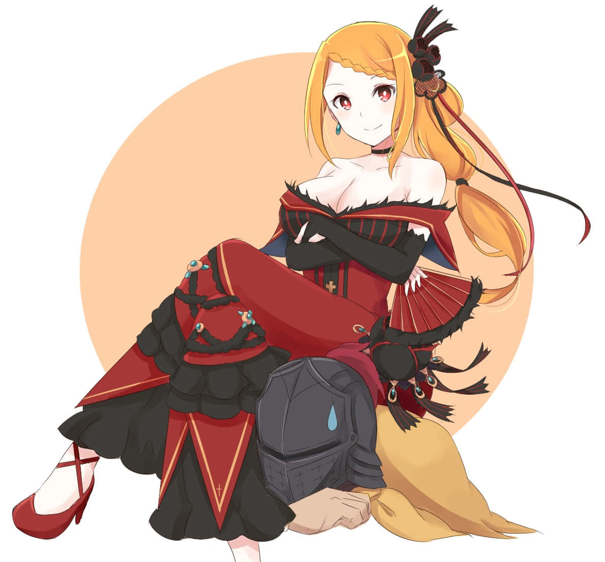 Priscilla Barielle, blonde hair, red eyes, SD Desktop Wallpaper