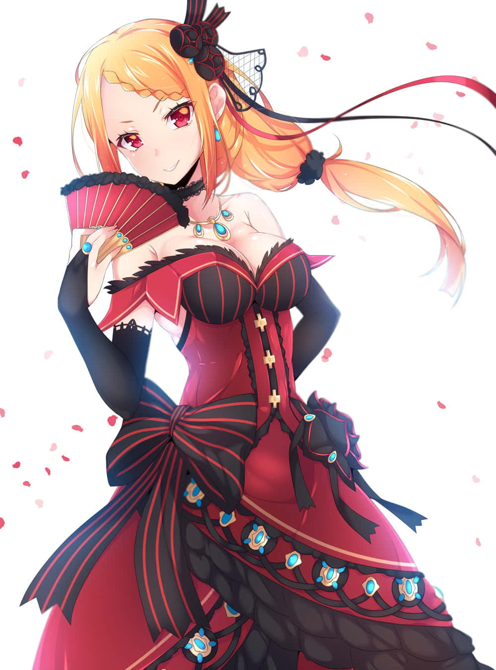 Priscilla Barielle, orange hair, red eyes, HD Phone Wallpaper