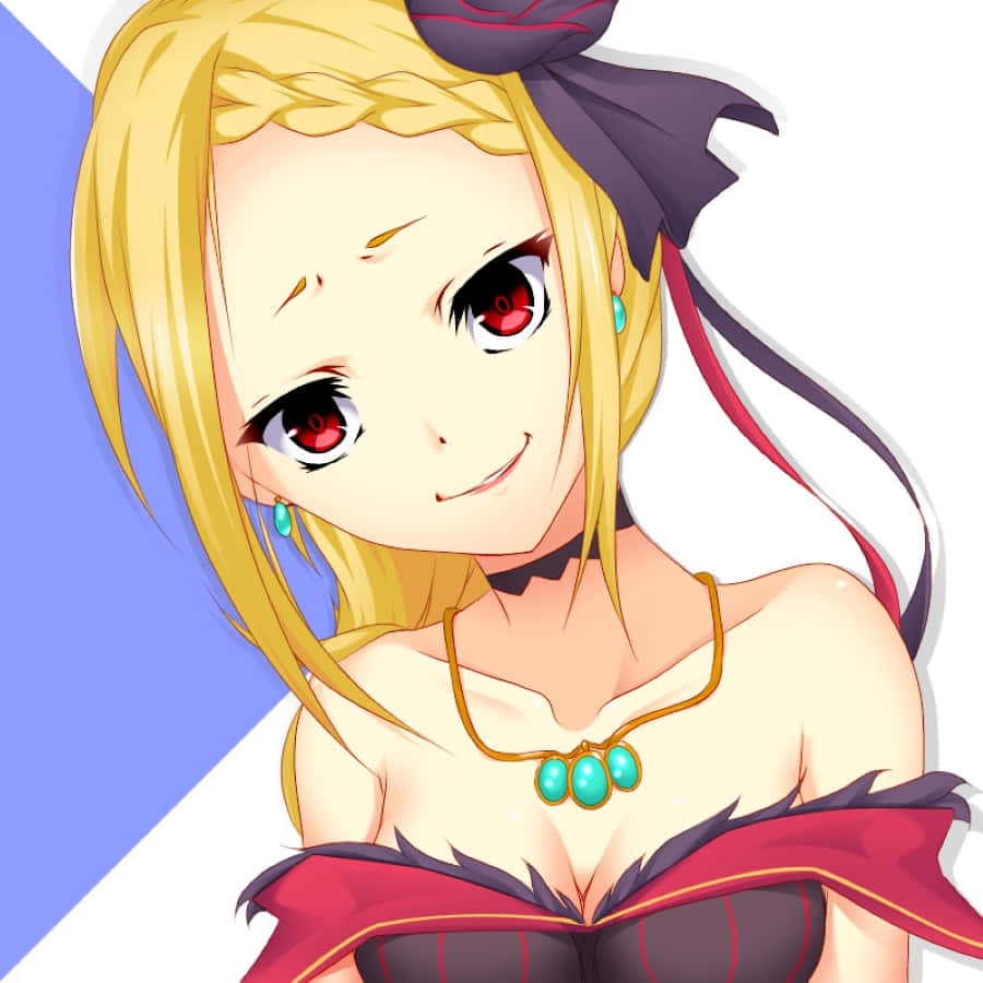 Priscilla Barielle, blonde braided hair, red eyes, SD Desktop Wallpaper