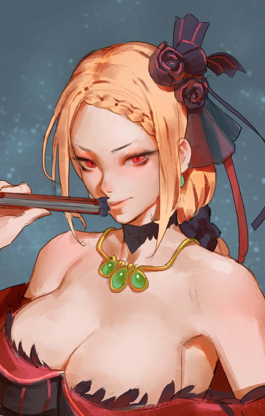 Priscilla Barielle, orange hair, red eyes, HD Phone Wallpaper