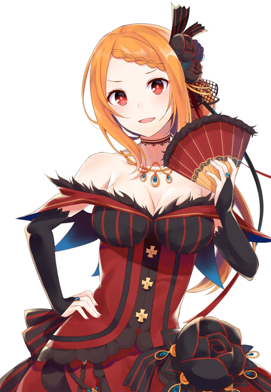 Priscilla Barielle, orange hair, red eyes, HD Phone Wallpaper