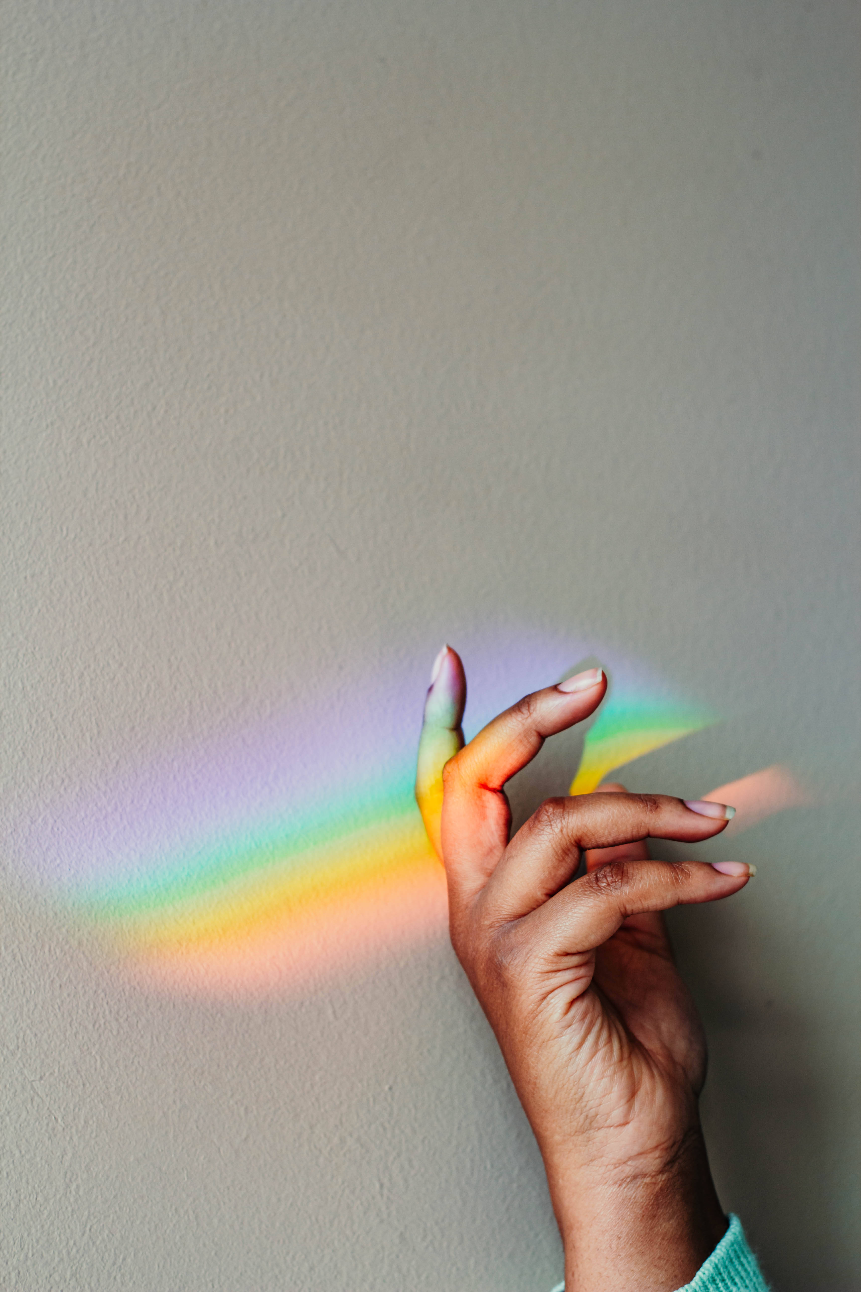 Prism, rainbow, hands, 5K Phone Wallpaper