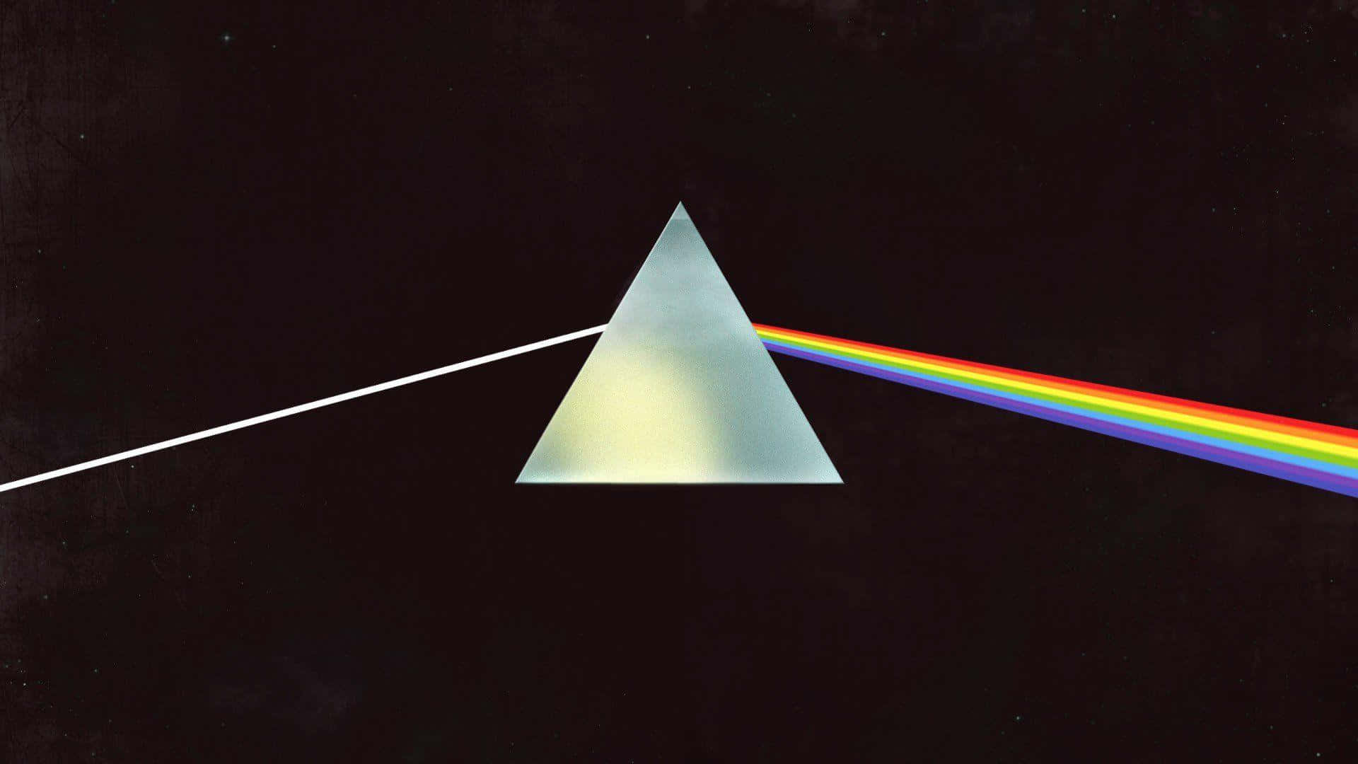 The Dark Side of the Moon, rainbow spectrum, transparent triangular prism, Full HD Desktop Wallpaper