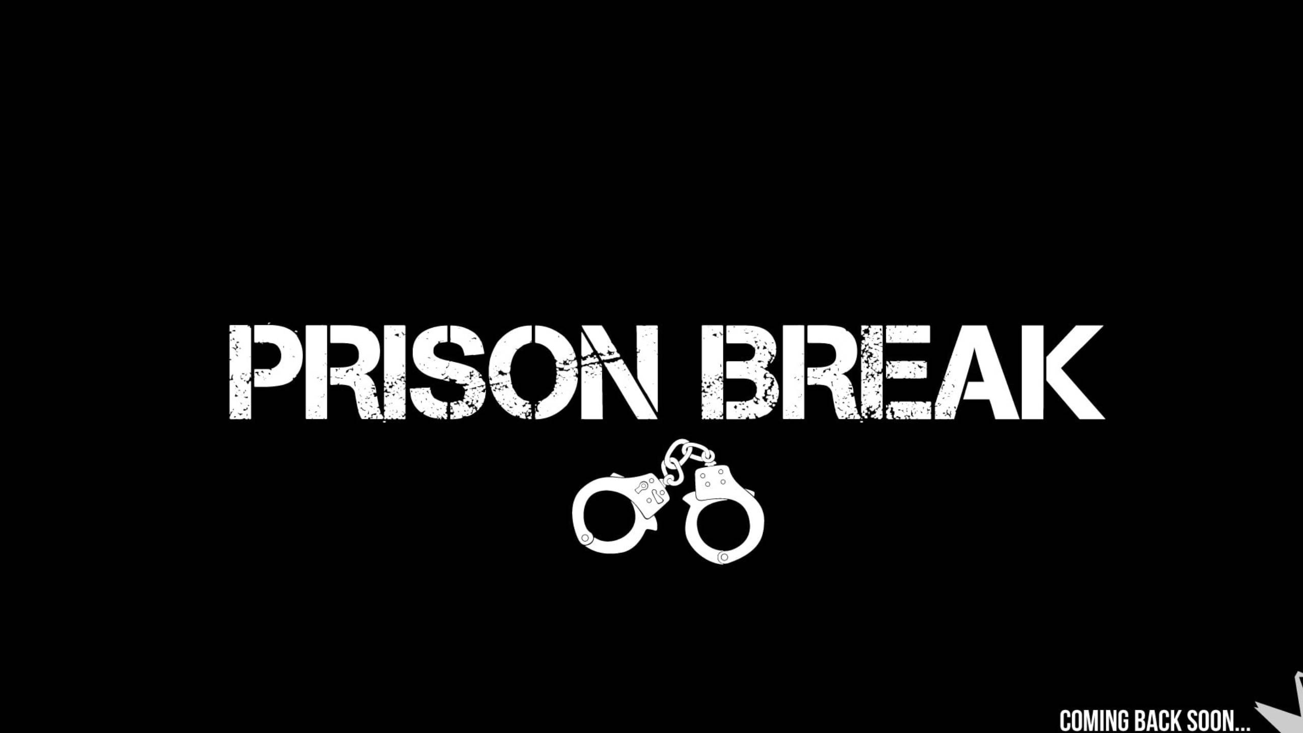 Prison Break, handcuffs logo, stark black background, 2K Desktop Wallpaper