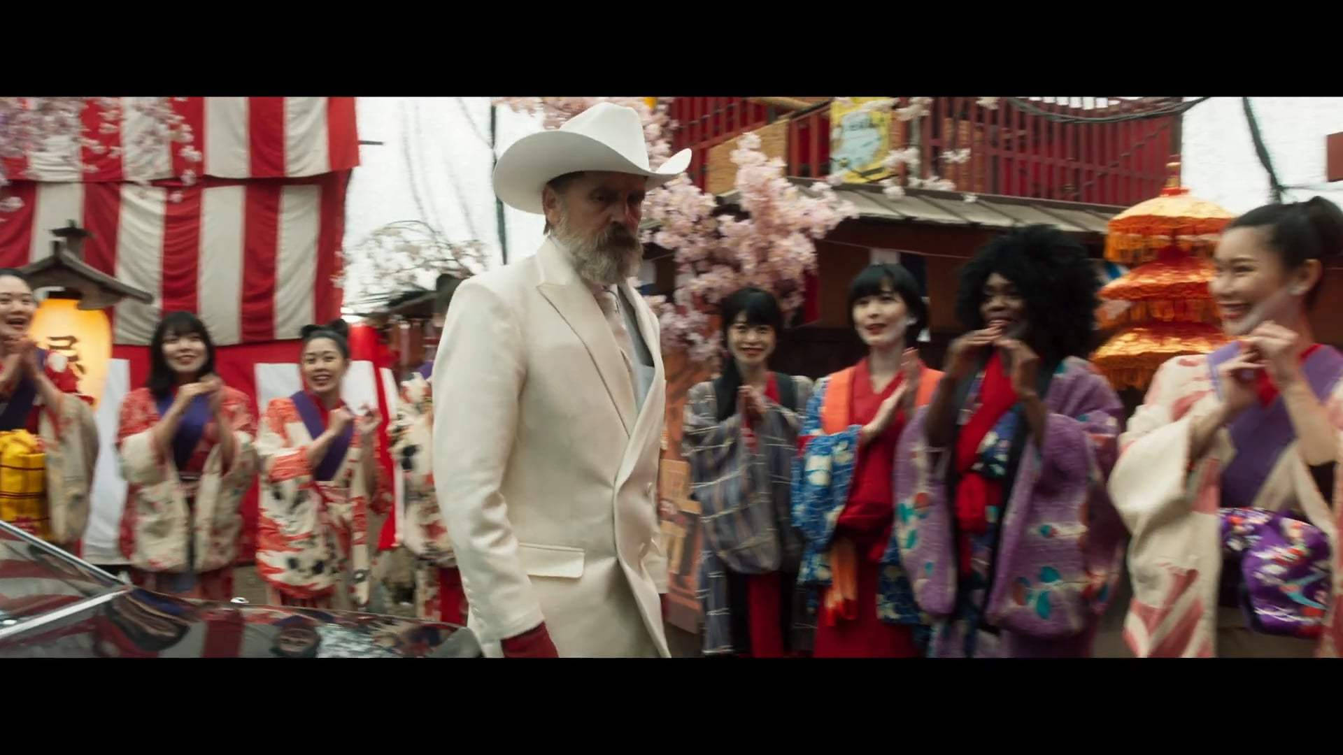 Prisoners of the ghostland, white suit, cowboy hat, Full HD Desktop Wallpaper