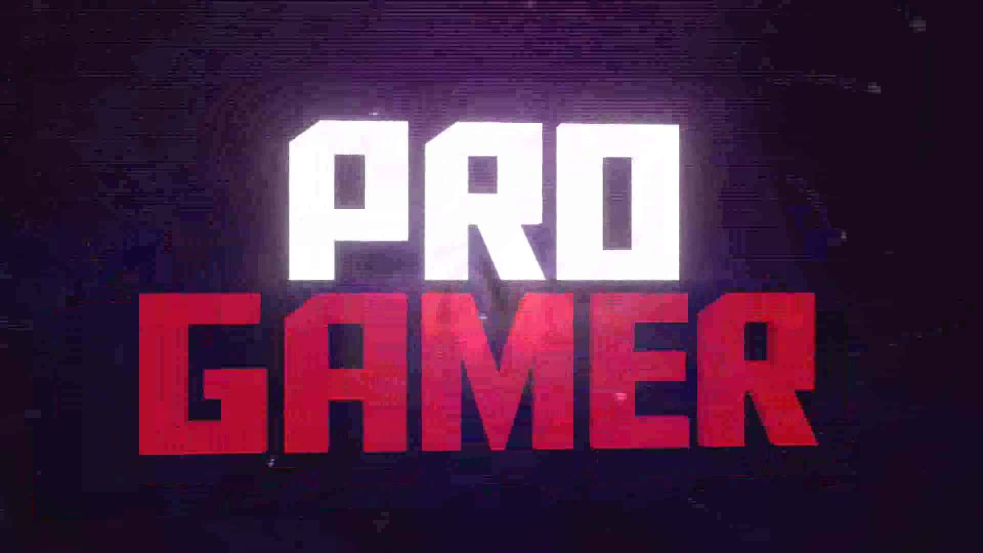 Pro Gamer, glitchy background, purple and red hues, Full HD Desktop Wallpaper