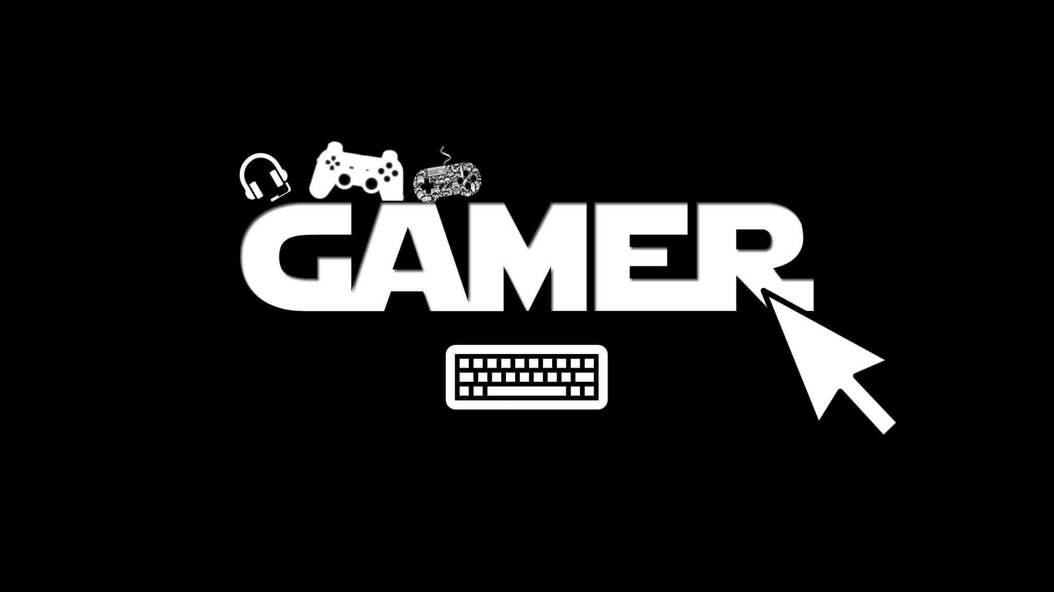 Pro Gamer, GAMER, black background, Full HD Desktop Wallpaper