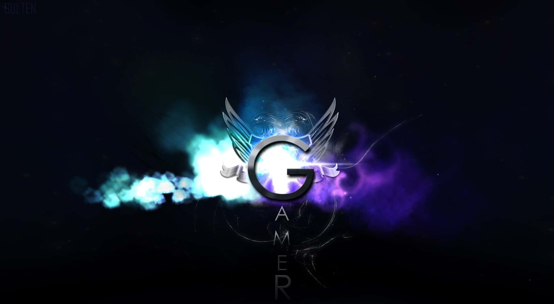 G with wings, electric blue, purple energy, Full HD Desktop Wallpaper