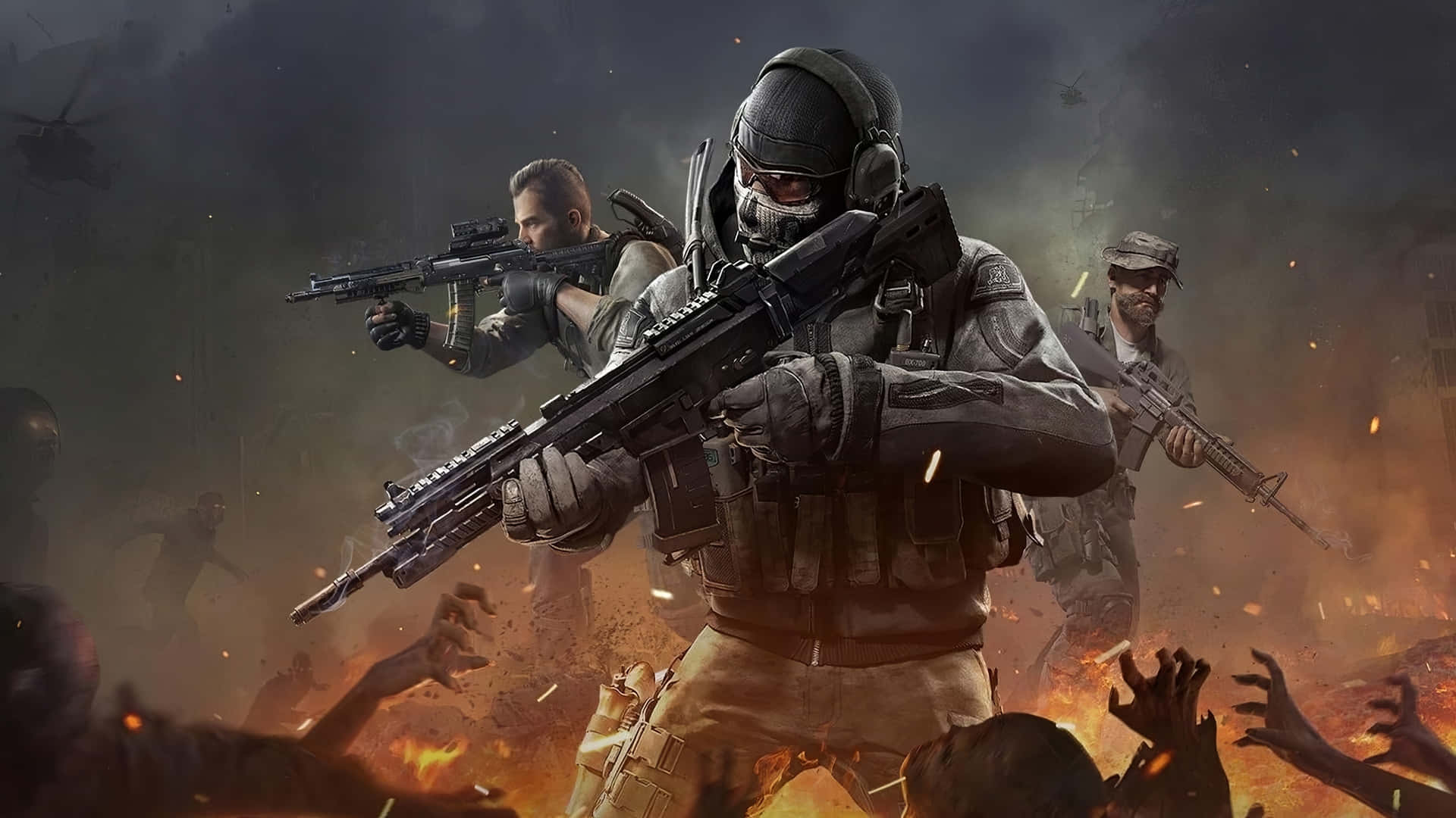 Mobile Gamer, tactical gear, zombie hands, Full HD Desktop Wallpaper